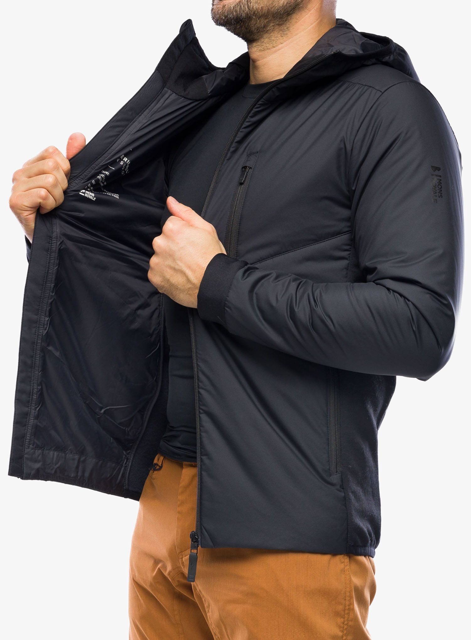 Sintetična jakna Mons Royale Arete Wool Insulation Hood - black