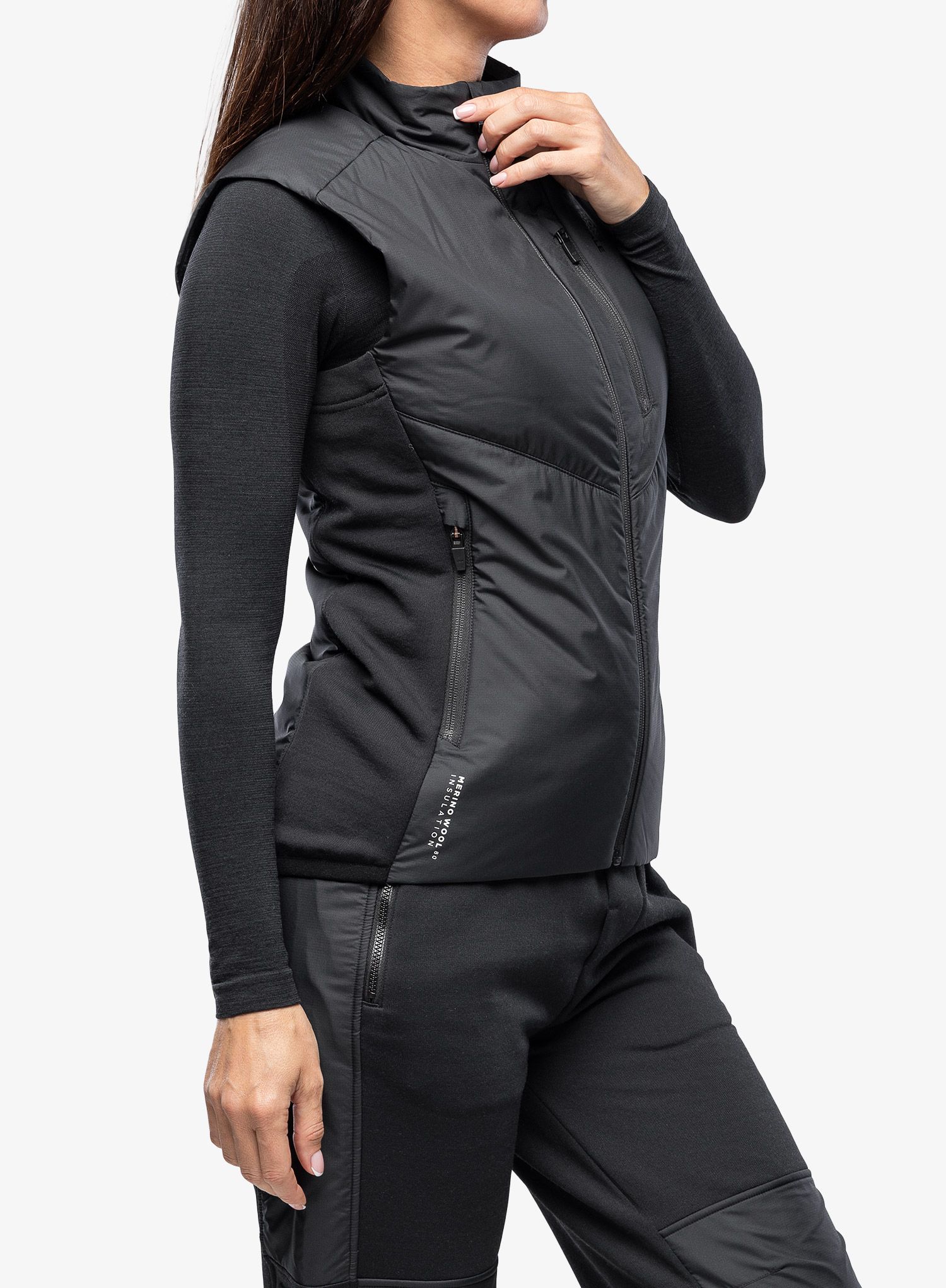 Ženski brezrokavnik Mons Royale Arete Wool Insulation Vest - black
