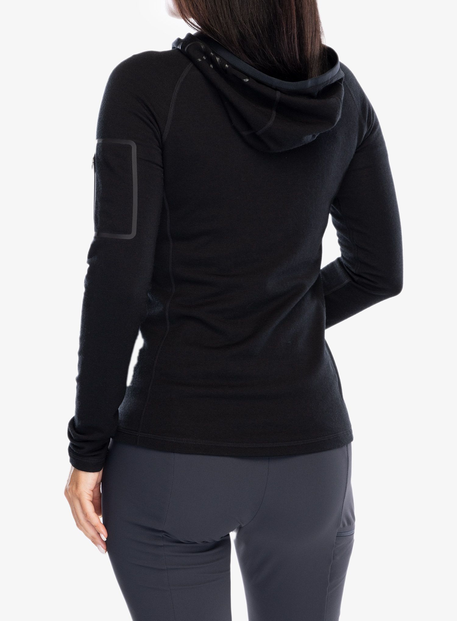 Ženska jopica Mons Royale Ascend Full Zip Hood - black