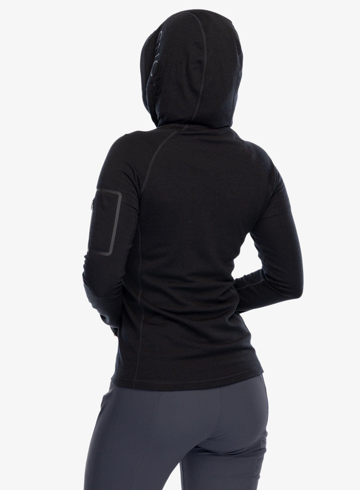 Ženska jopica Mons Royale Ascend Full Zip Hood - black