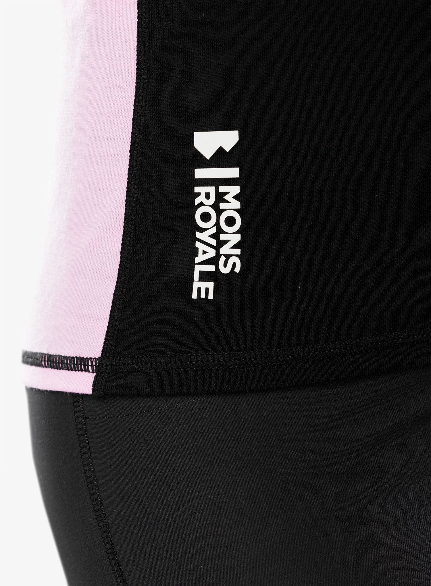 Ženska termo flis jopa Mons Royale Bella Tech LS - pink stripe