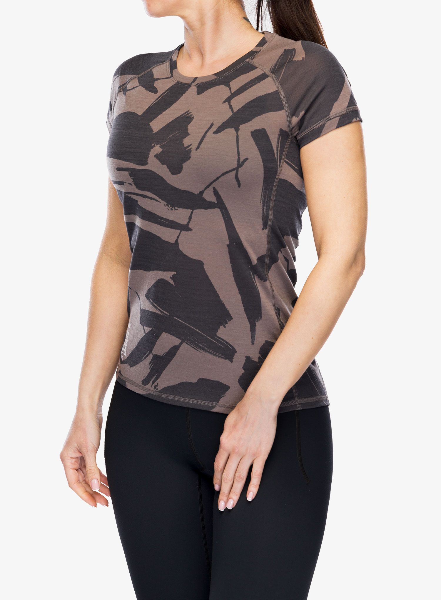 Ženska termo majica Mons Royale Bella Tech Tee - shale/fragments