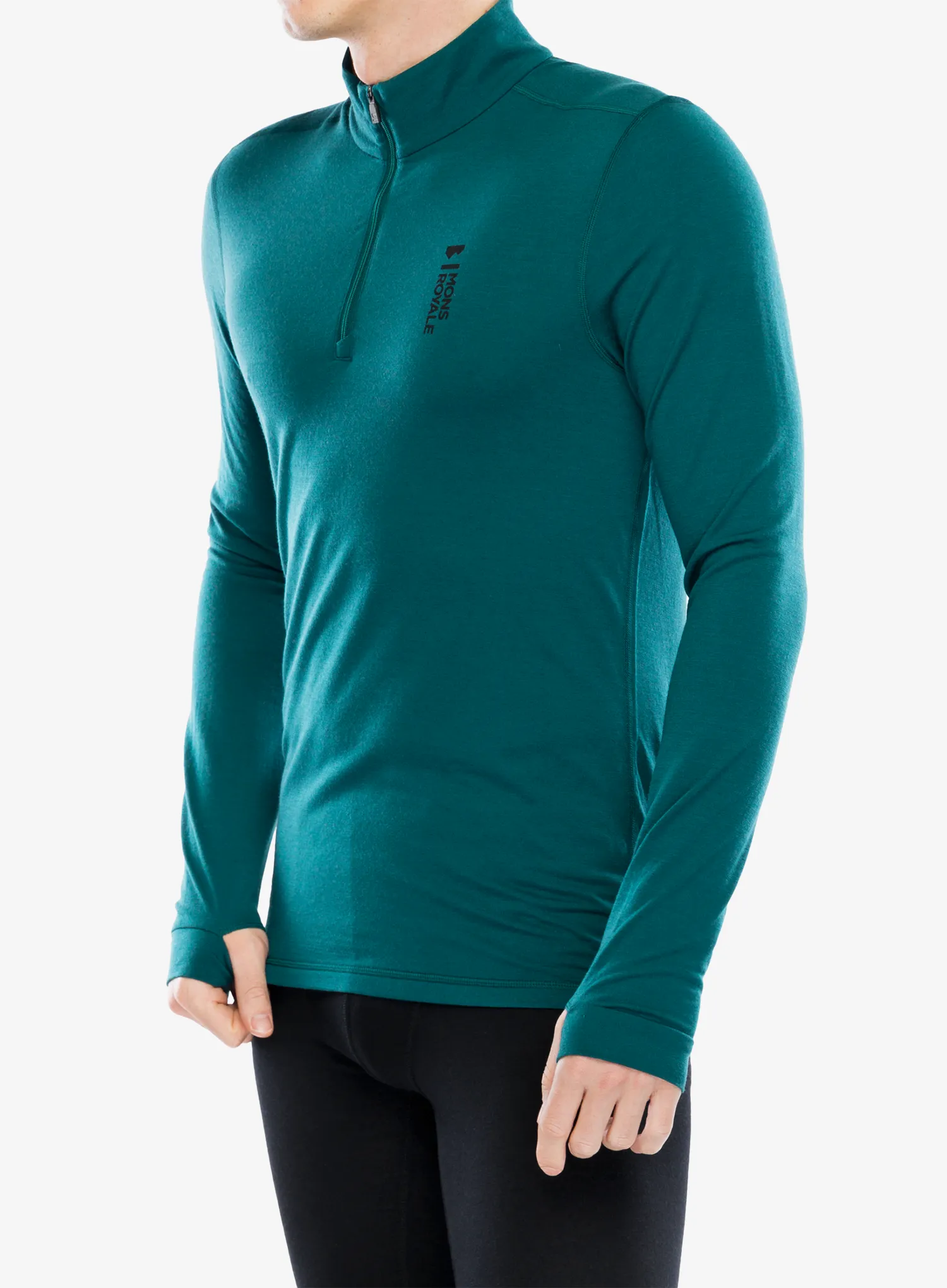 Termo flis jopa Mons Royale Cascade 1/4 Zip - evergreen