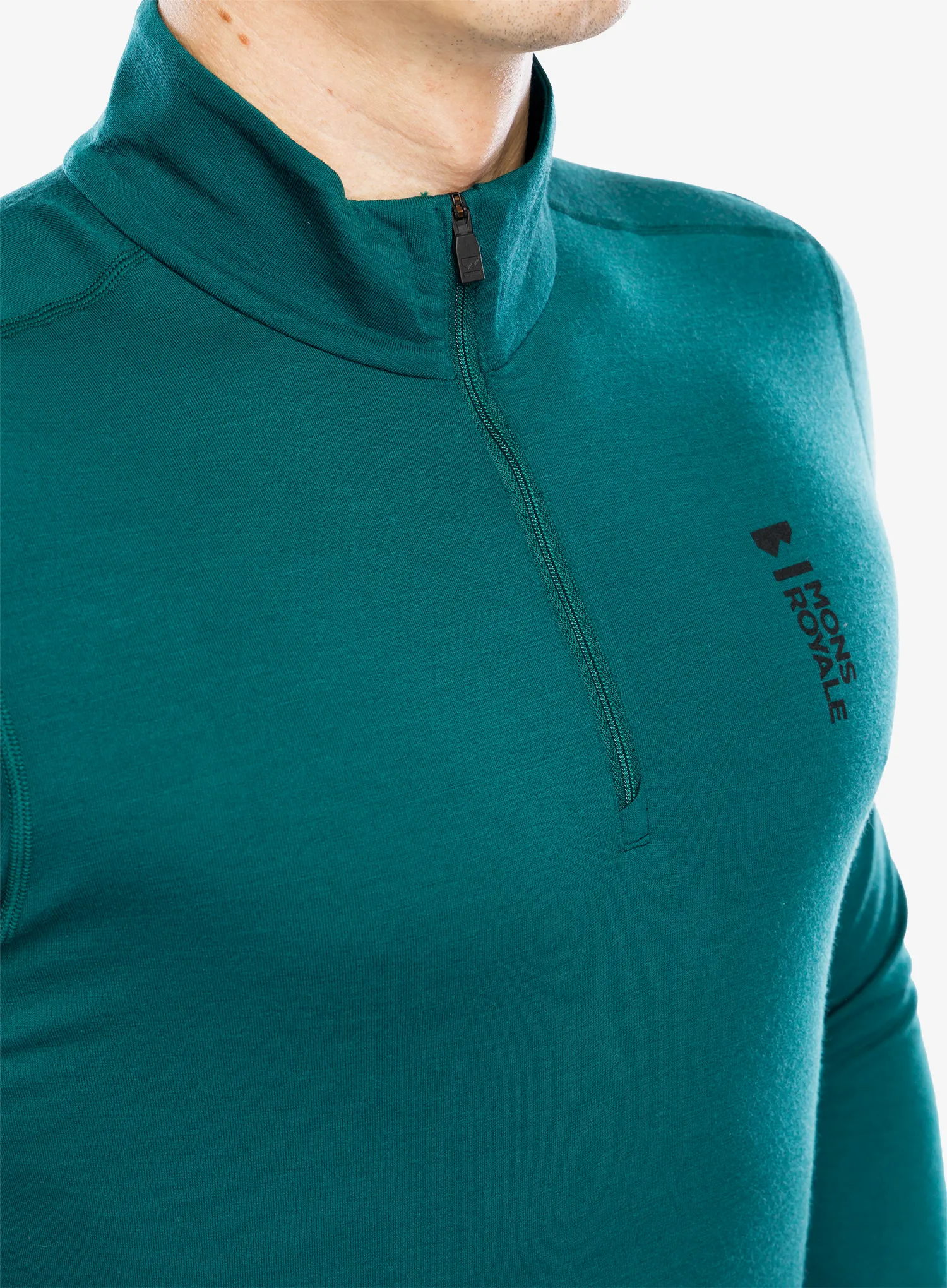 Termo flis jopa Mons Royale Cascade 1/4 Zip - evergreen