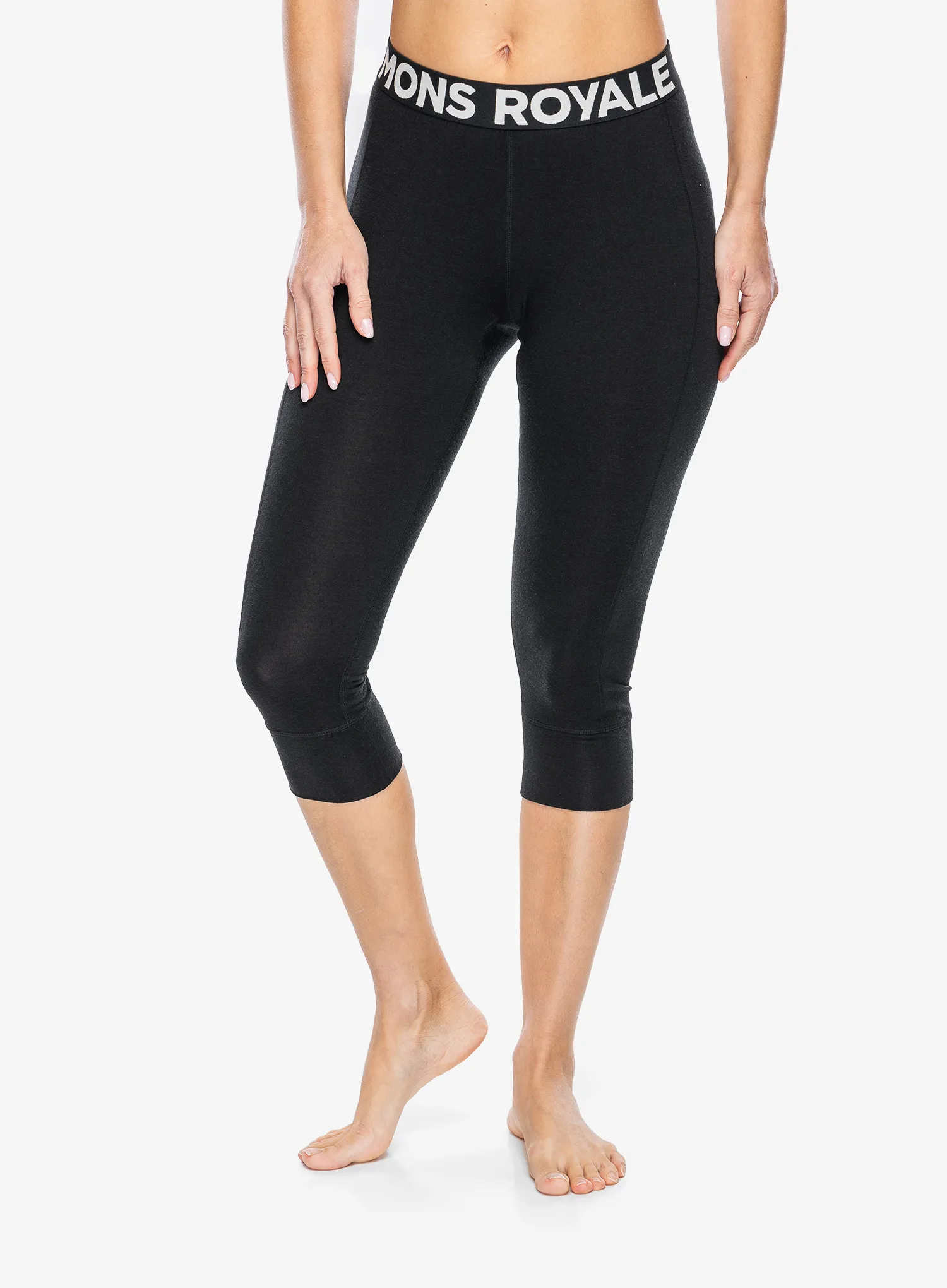 Ženske termo pajkice Mons Royale Cascade Merino Flex 200 3/4 Legging - black