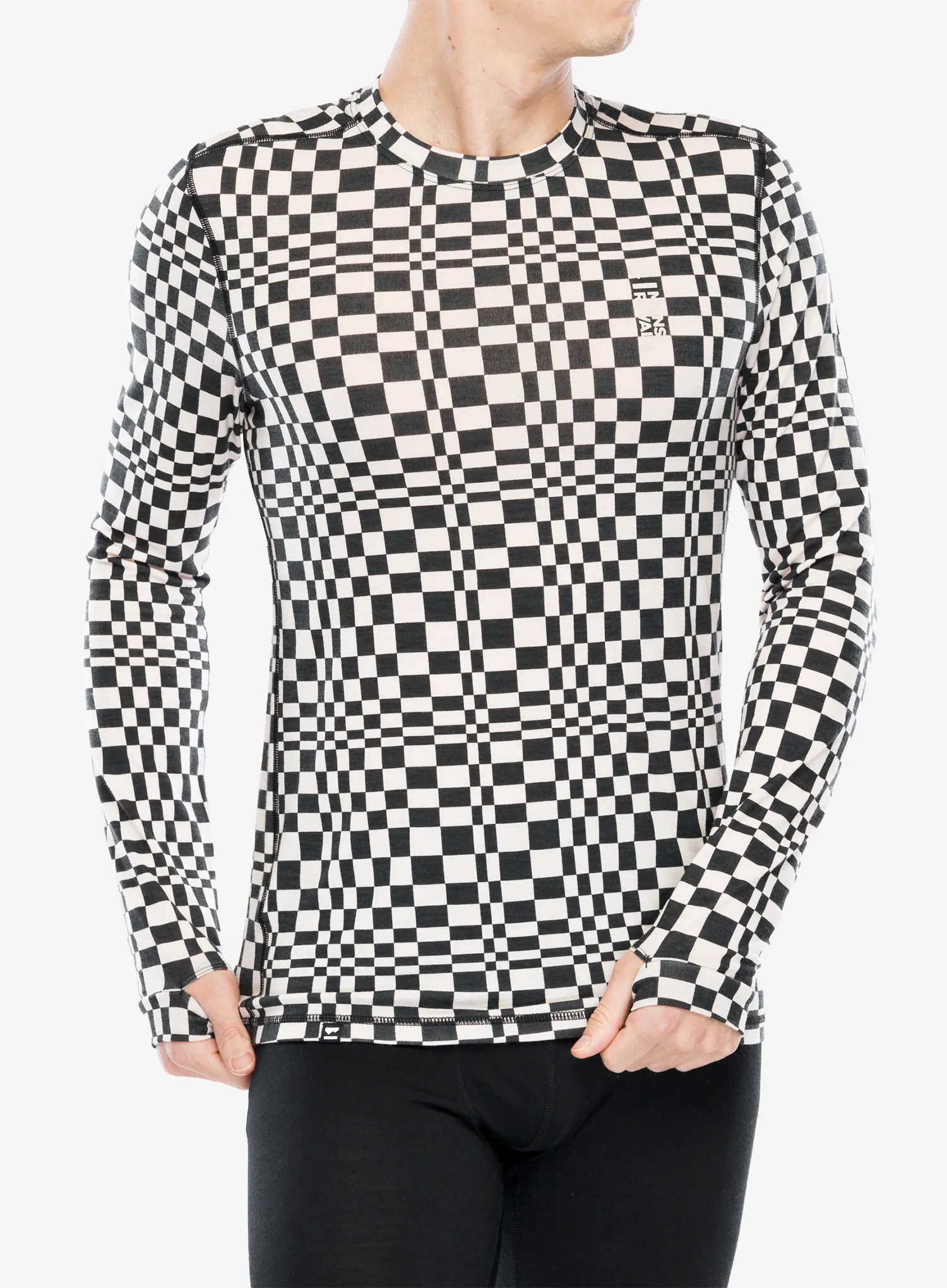 Termo flis jopa Mons Royale Cascade Merino Flex 200 LS - checkers