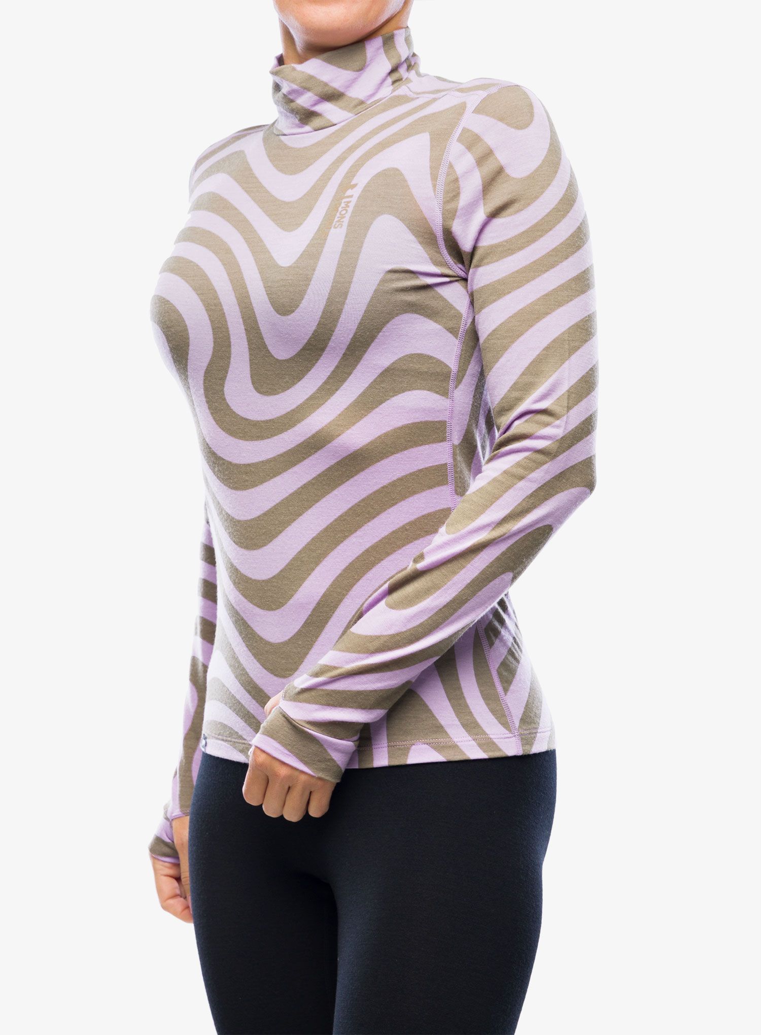 Ženska termo flis jopa Mons Royale Cascade Mock Neck LS - blazing trails
