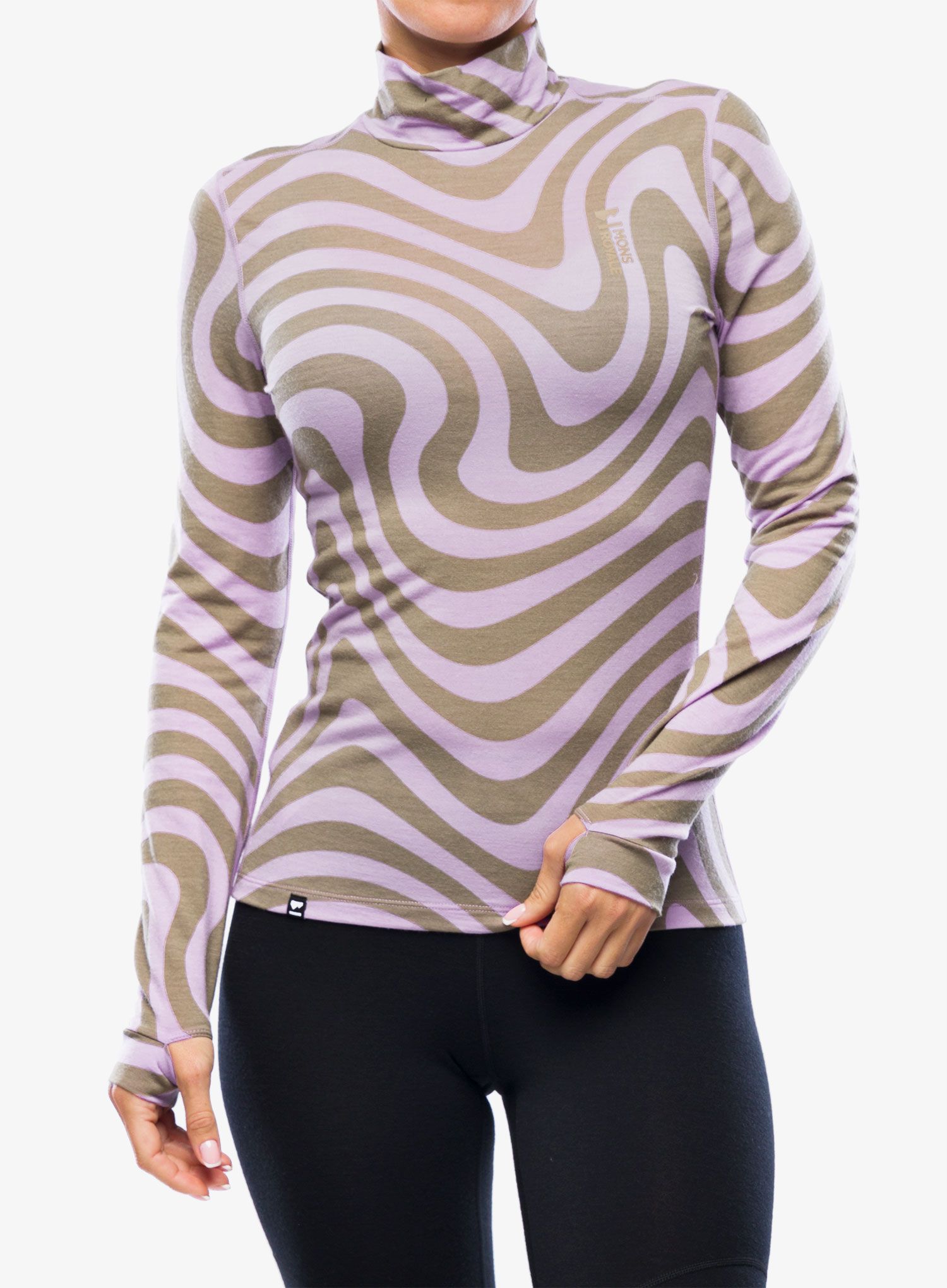Ženska termo flis jopa Mons Royale Cascade Mock Neck LS - blazing trails