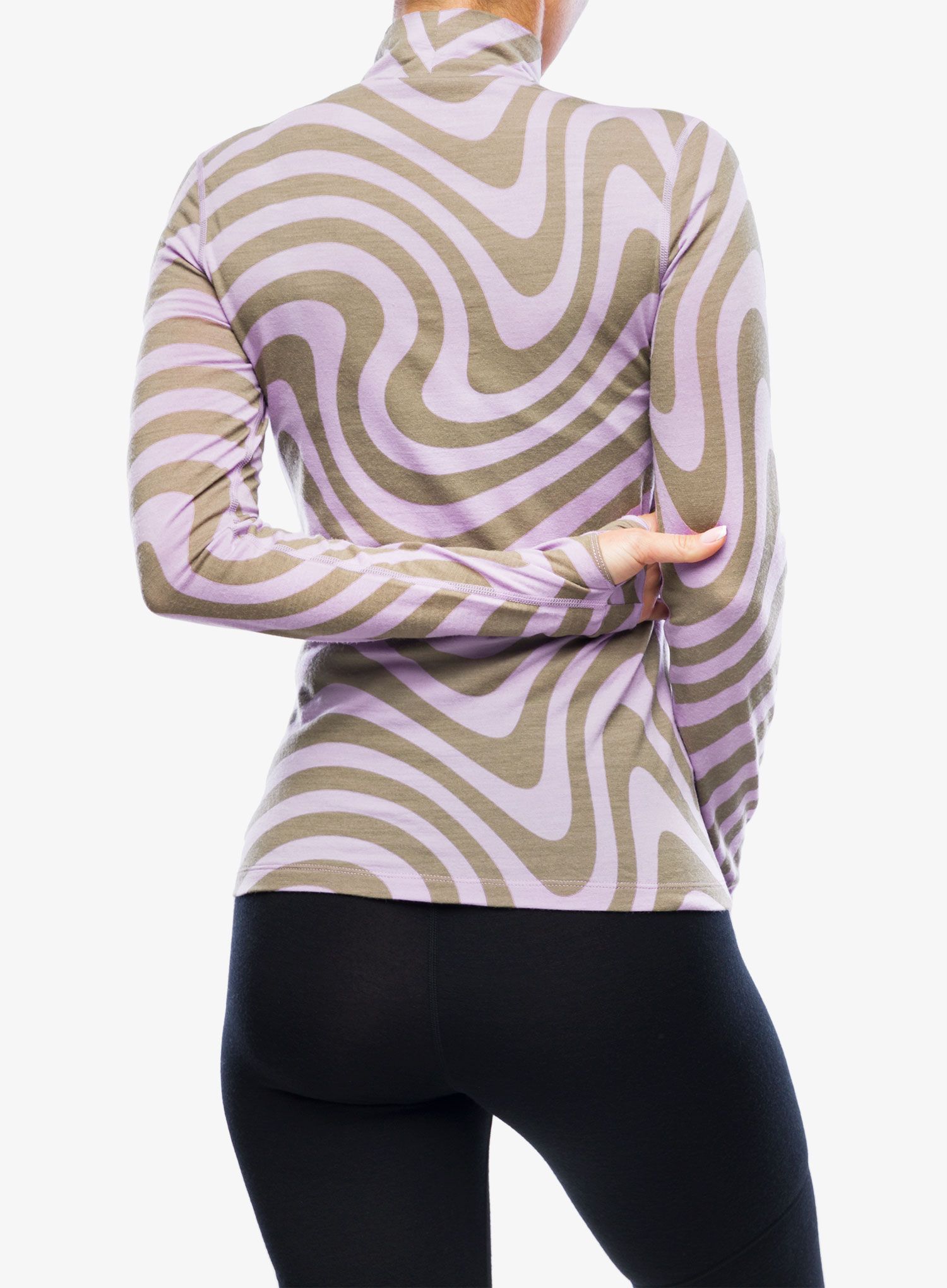 Ženska termo flis jopa Mons Royale Cascade Mock Neck LS - blazing trails