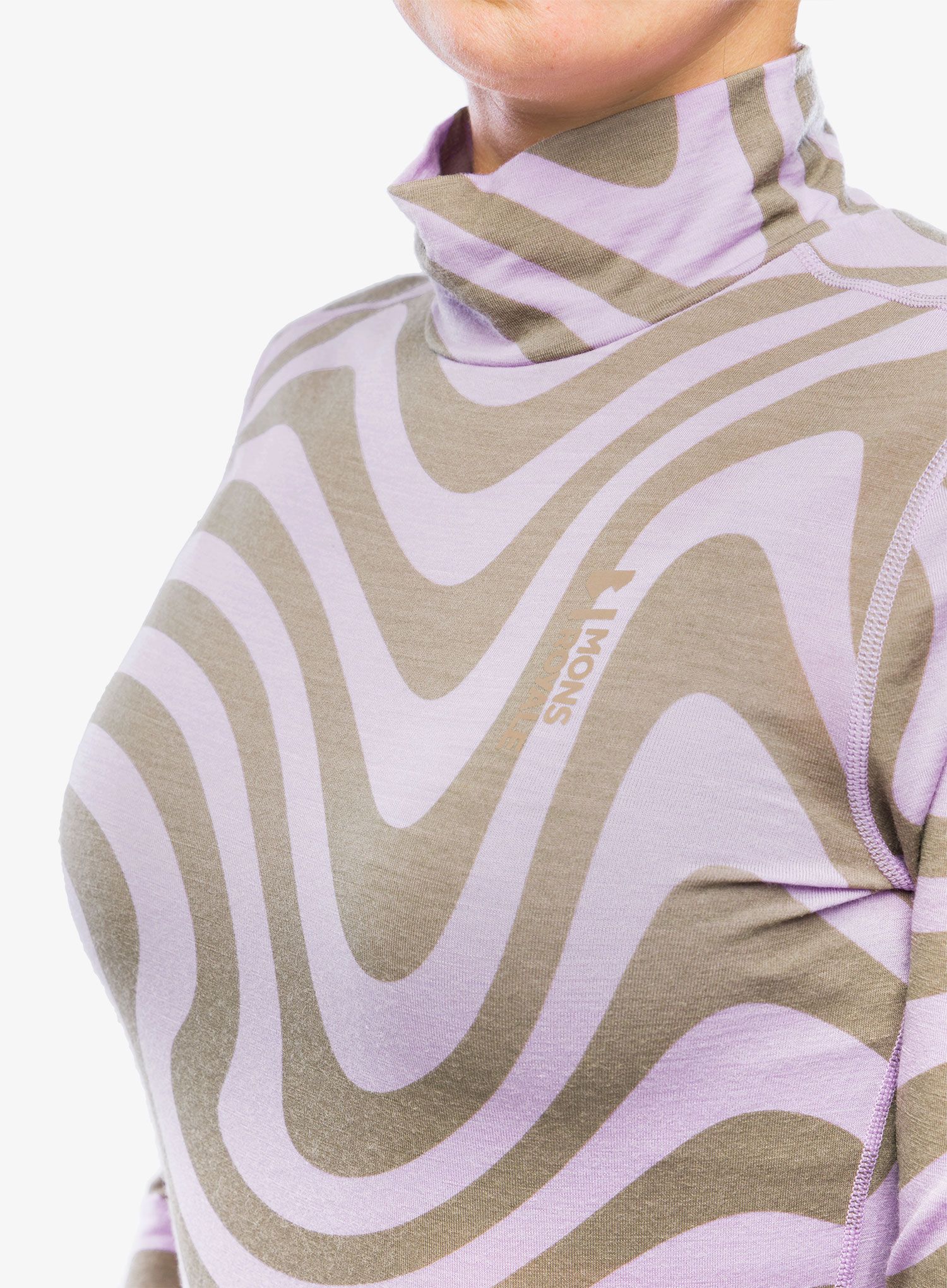Ženska termo flis jopa Mons Royale Cascade Mock Neck LS - blazing trails