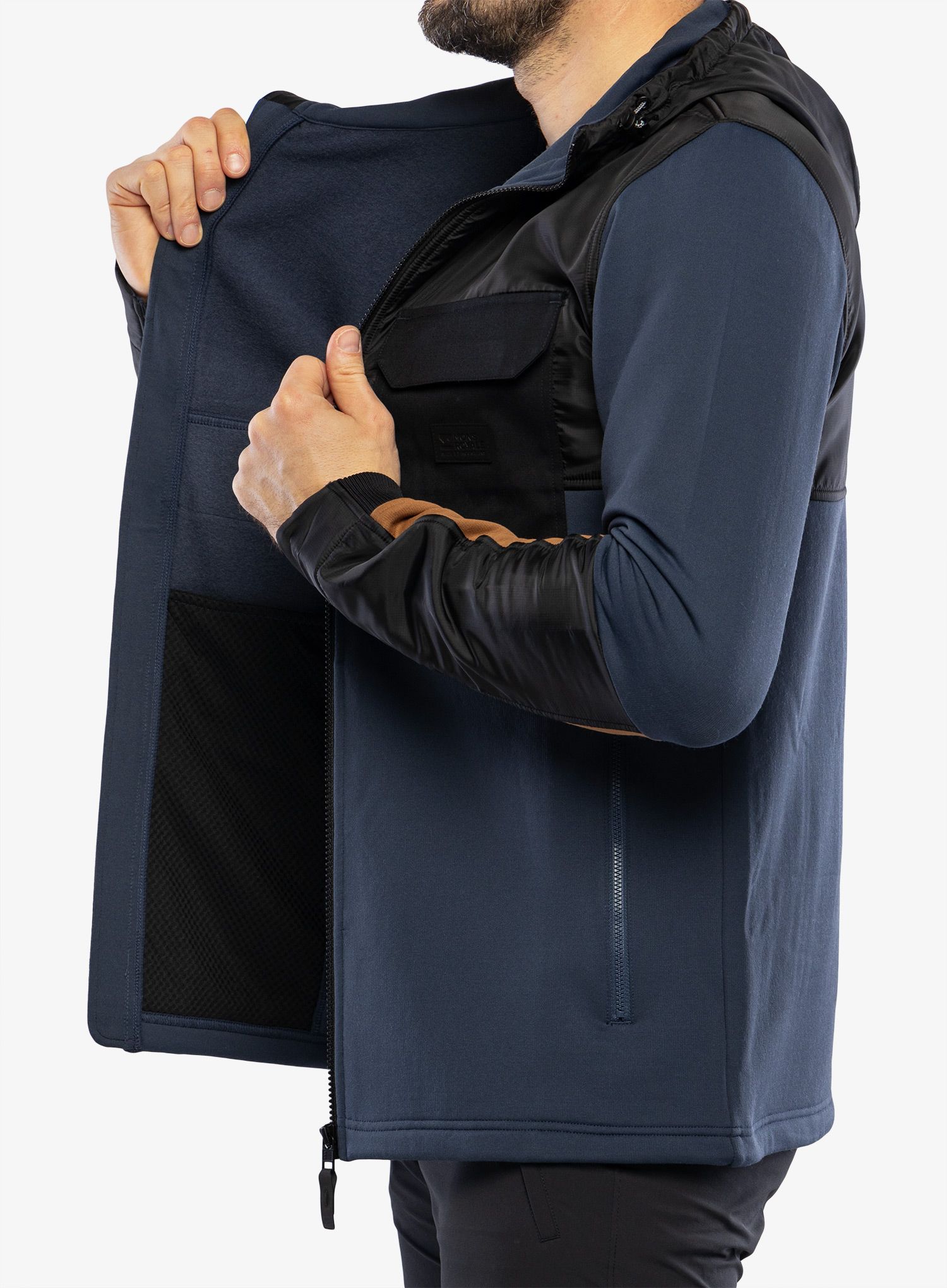 Jopica na zadrgo Mons Royale Decade Merino Fleece Hoody - midnight/black
