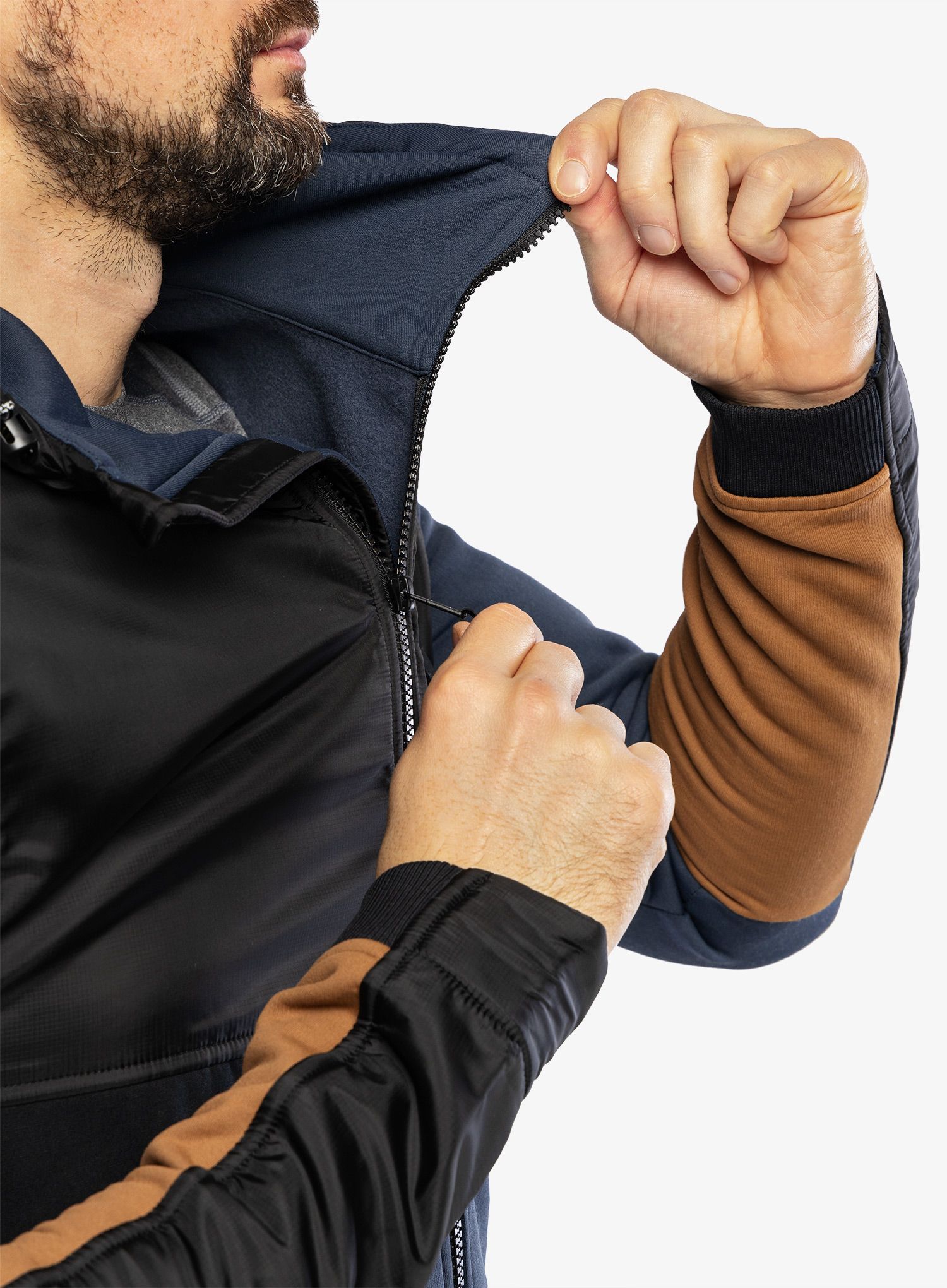 Jopica na zadrgo Mons Royale Decade Merino Fleece Hoody - midnight/black