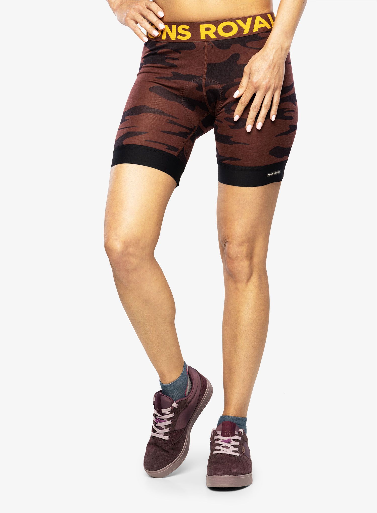 Ženske boksarice Mons Royale Enduro Bike Short Liner - chocolate camo