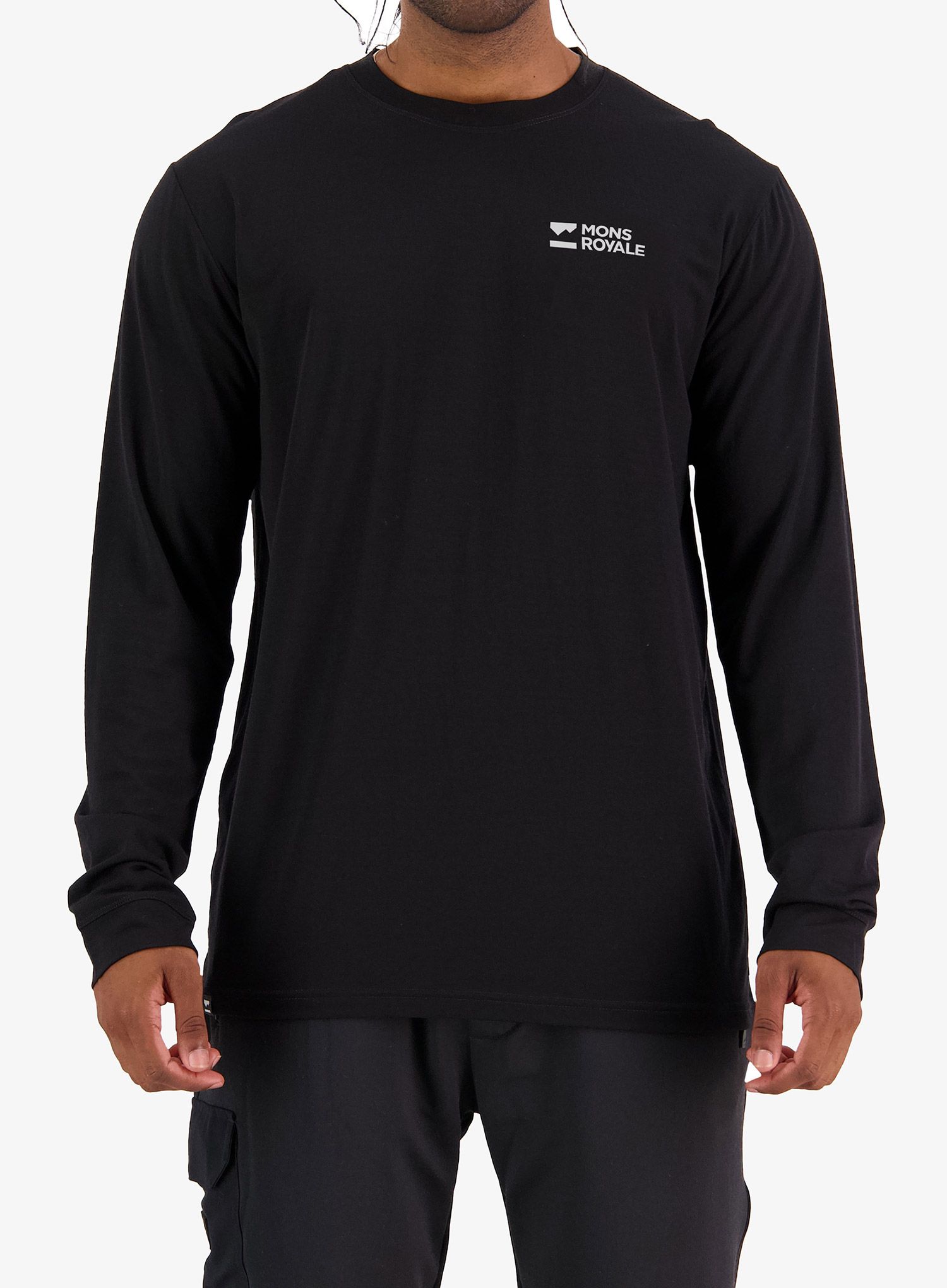 Majica z dolgimi rokavi Mons Royale Icon LS - black