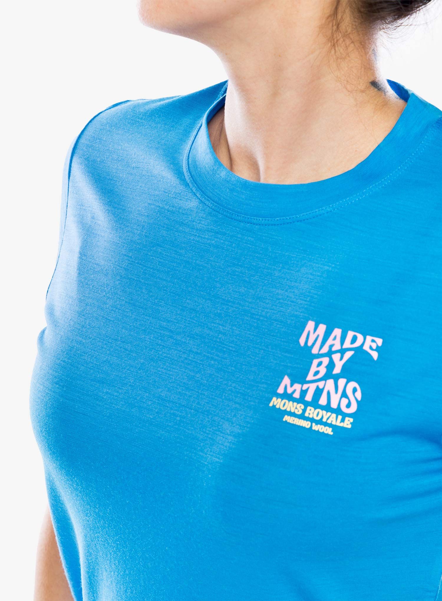 Ženska majica Mons Royale Icon Merino Air-Con Relaxed Tee - pop blue