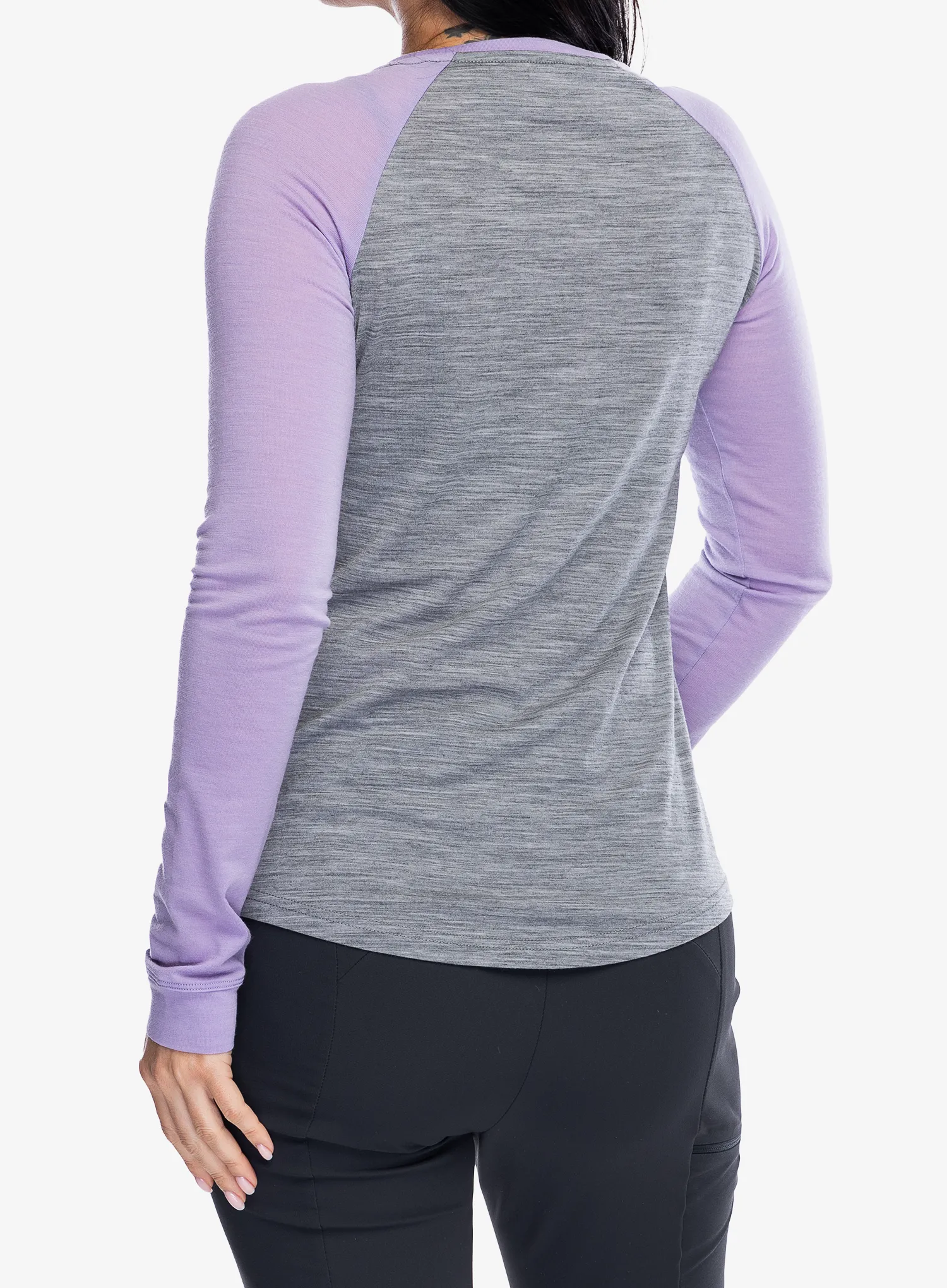 Ženska jopica Mons Royale Icon Raglan - grey heather/lupin
