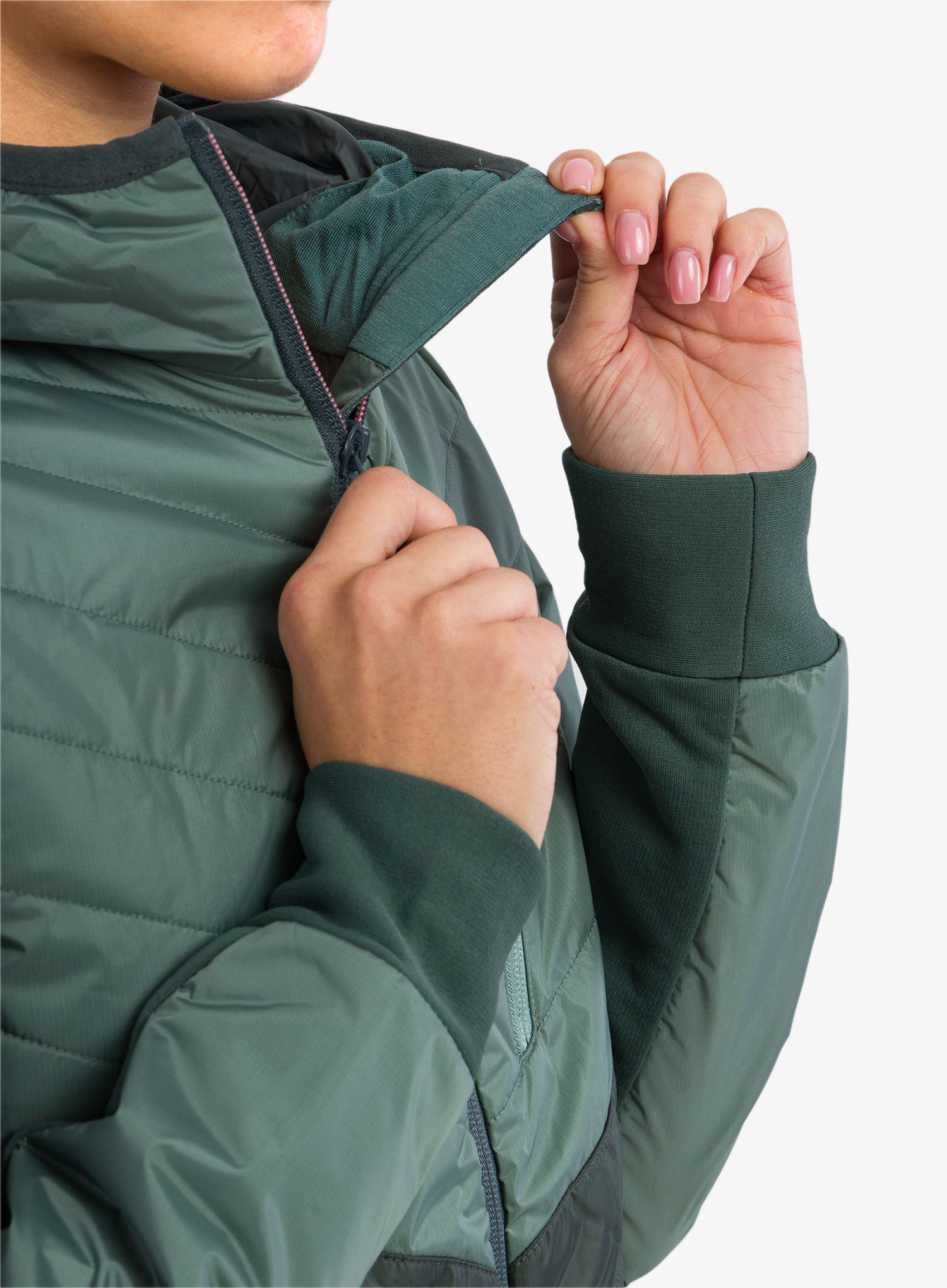 Sintetična jakna Mons Royale Neve Hood - sage/burnt sage