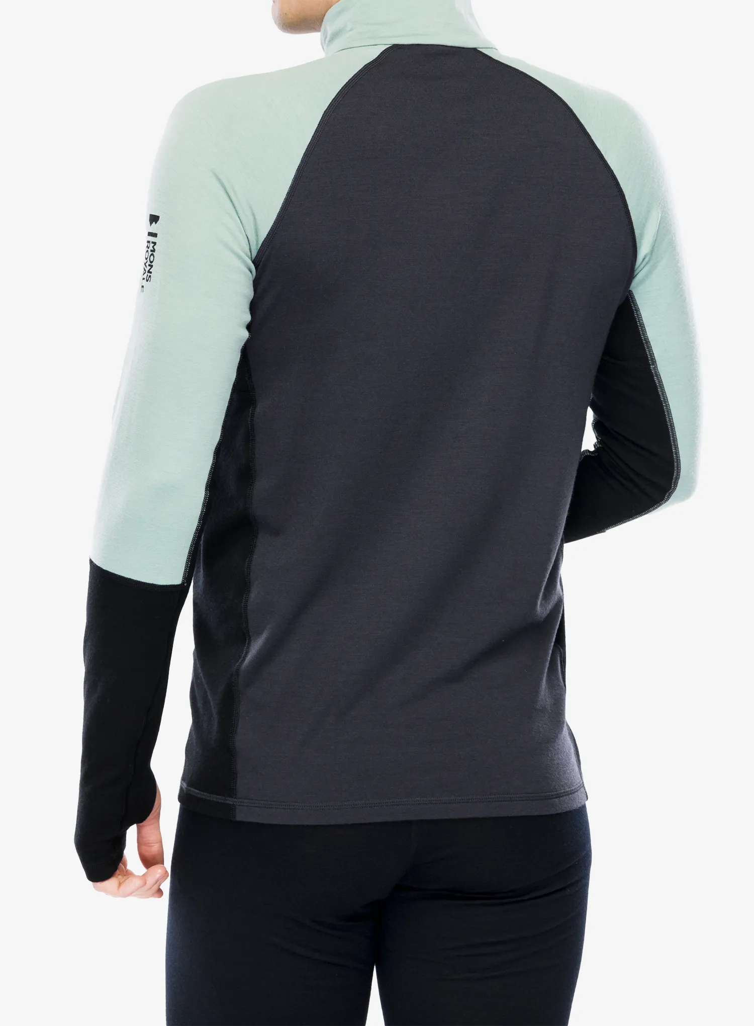 Termo flis jopa Mons Royale Olympus Half Zip - dew/9 iron/black