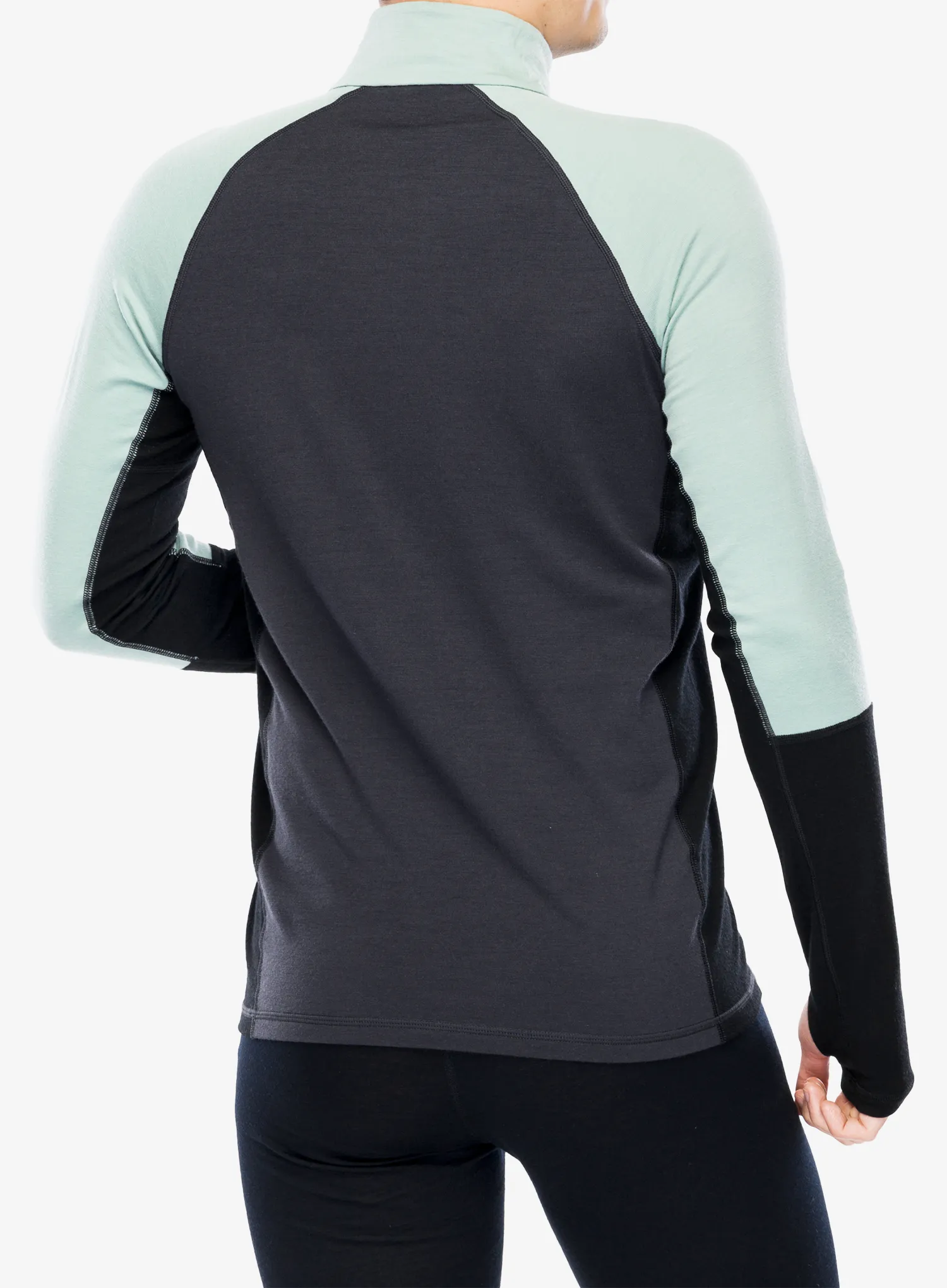 Termo flis jopa Mons Royale Olympus Half Zip - dew/9 iron/black