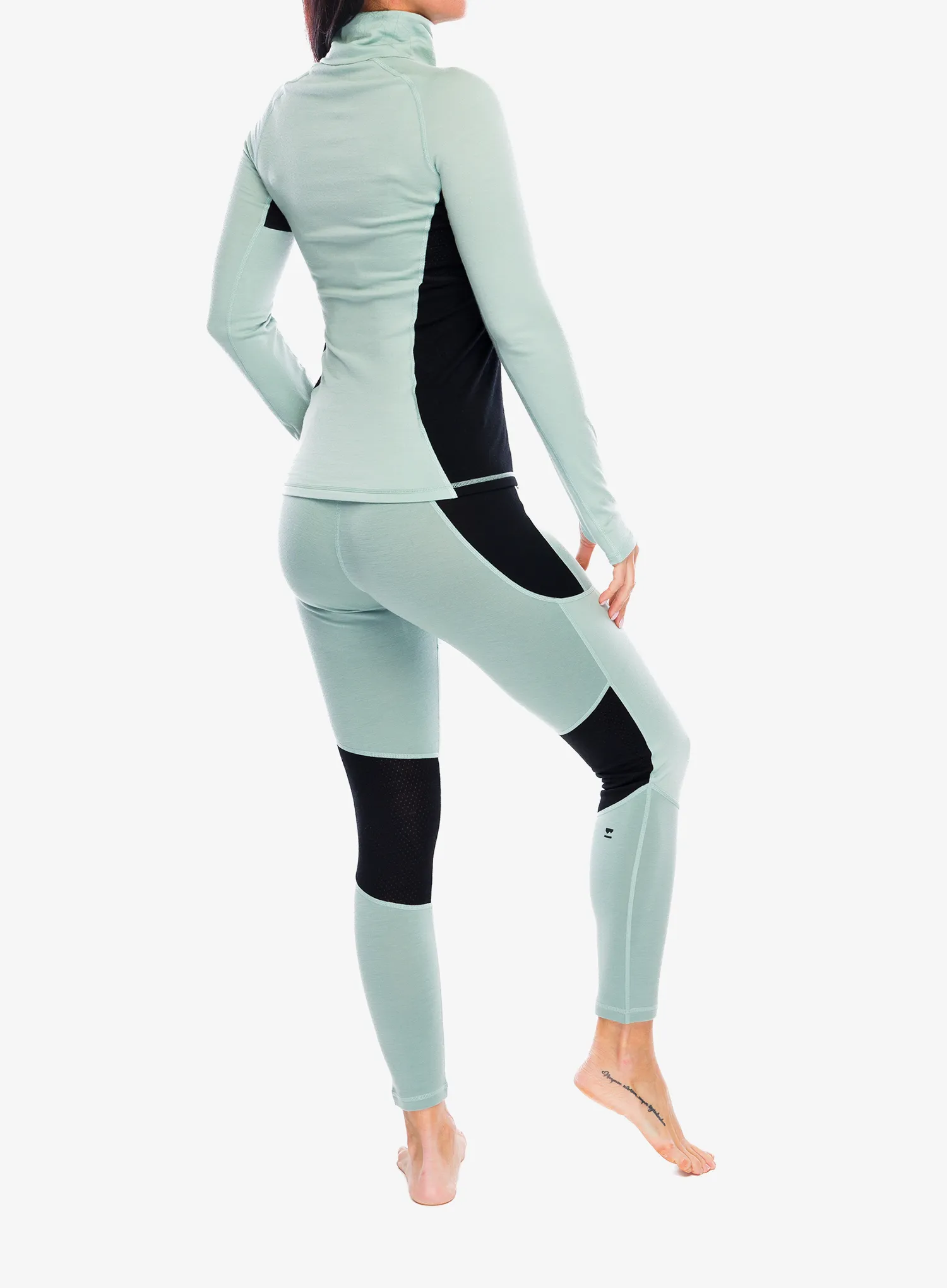 Ženska termo flis jopa Mons Royale Olympus Half Zip - glacier/dew/black