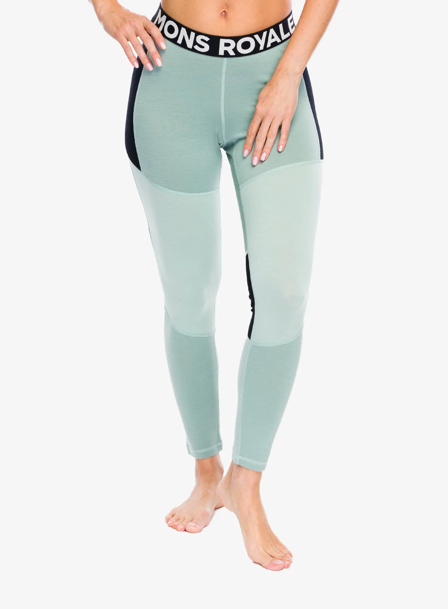 Ženske termo pajkice Mons Royale Olympus Legging - glacier/dew/black