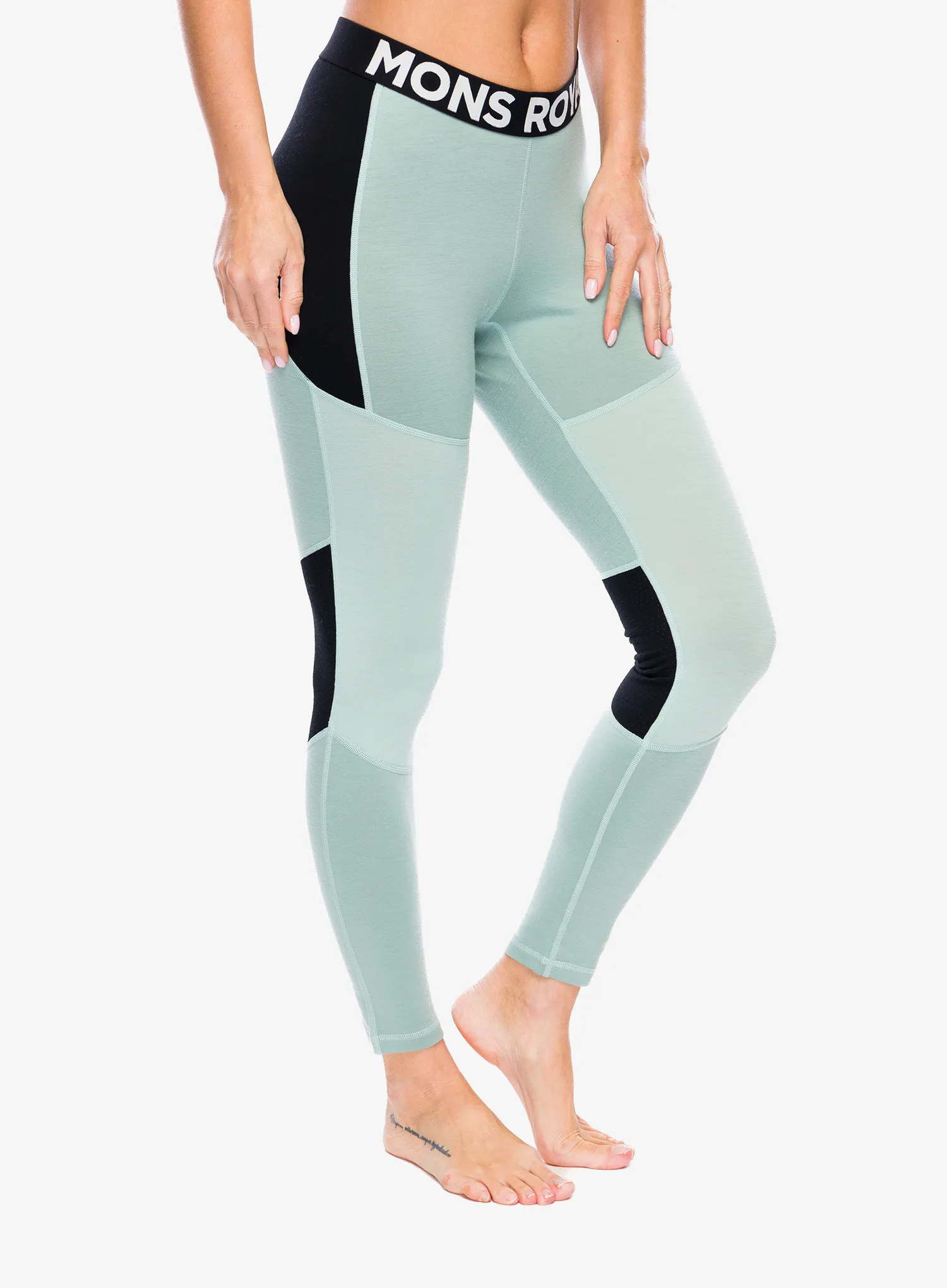Ženske termo pajkice Mons Royale Olympus Legging - glacier/dew/black