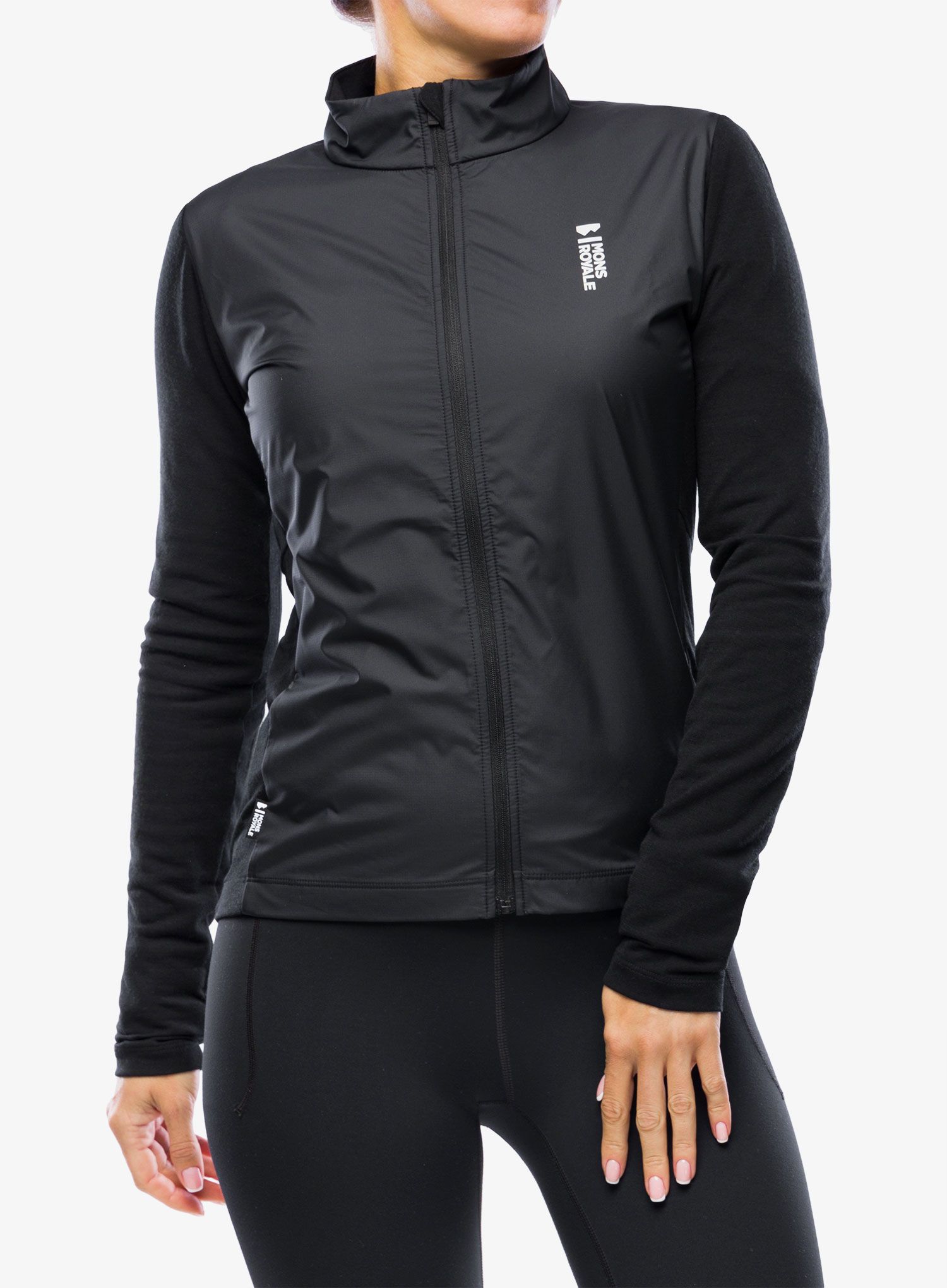 Ženska kolesarska jopa Mons Royale Redwood Wind Jersey - black