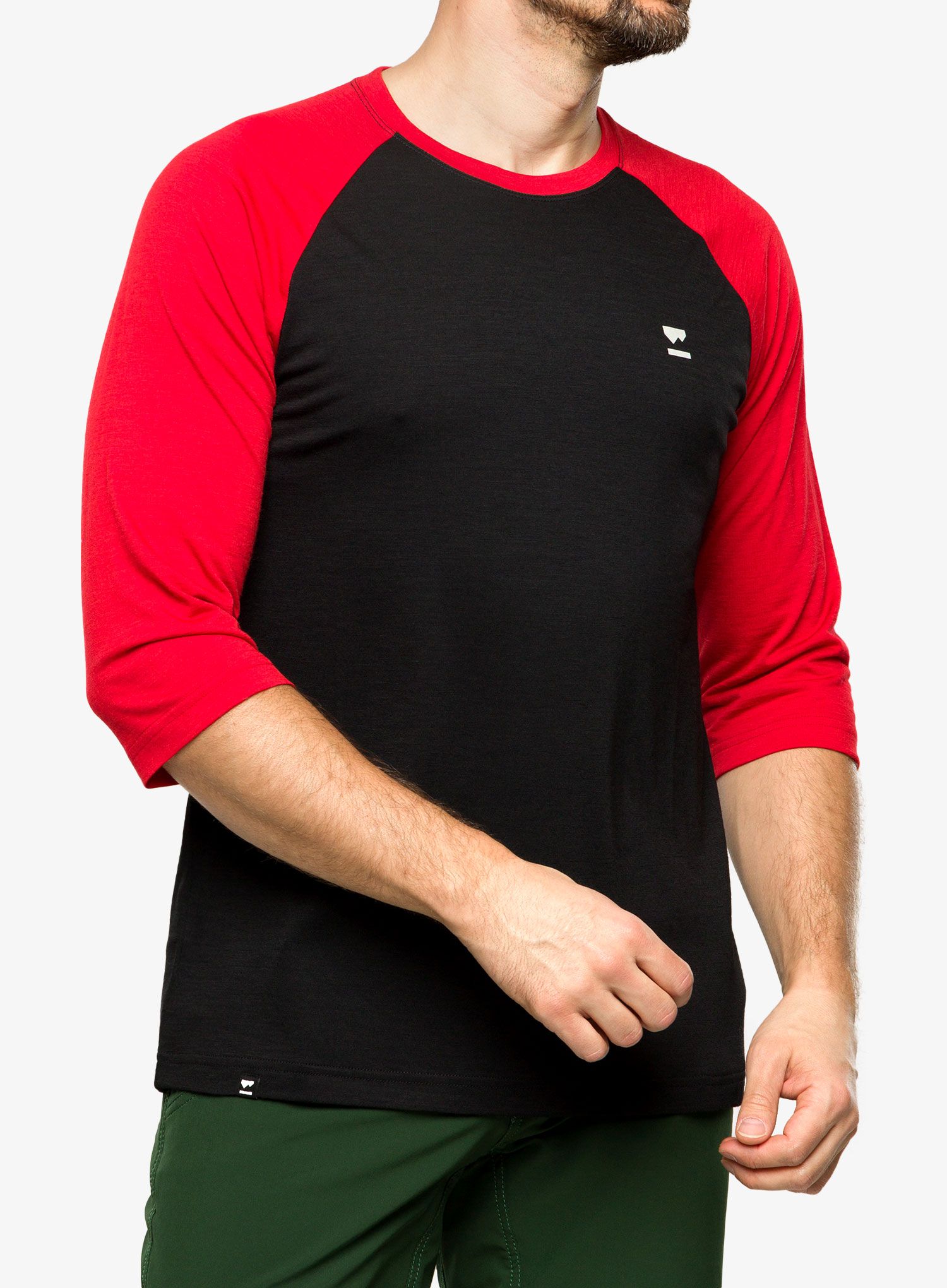 Kolesarska majica Mons Royale Tarn Merino Shift Raglan 3/4 - retro red/black