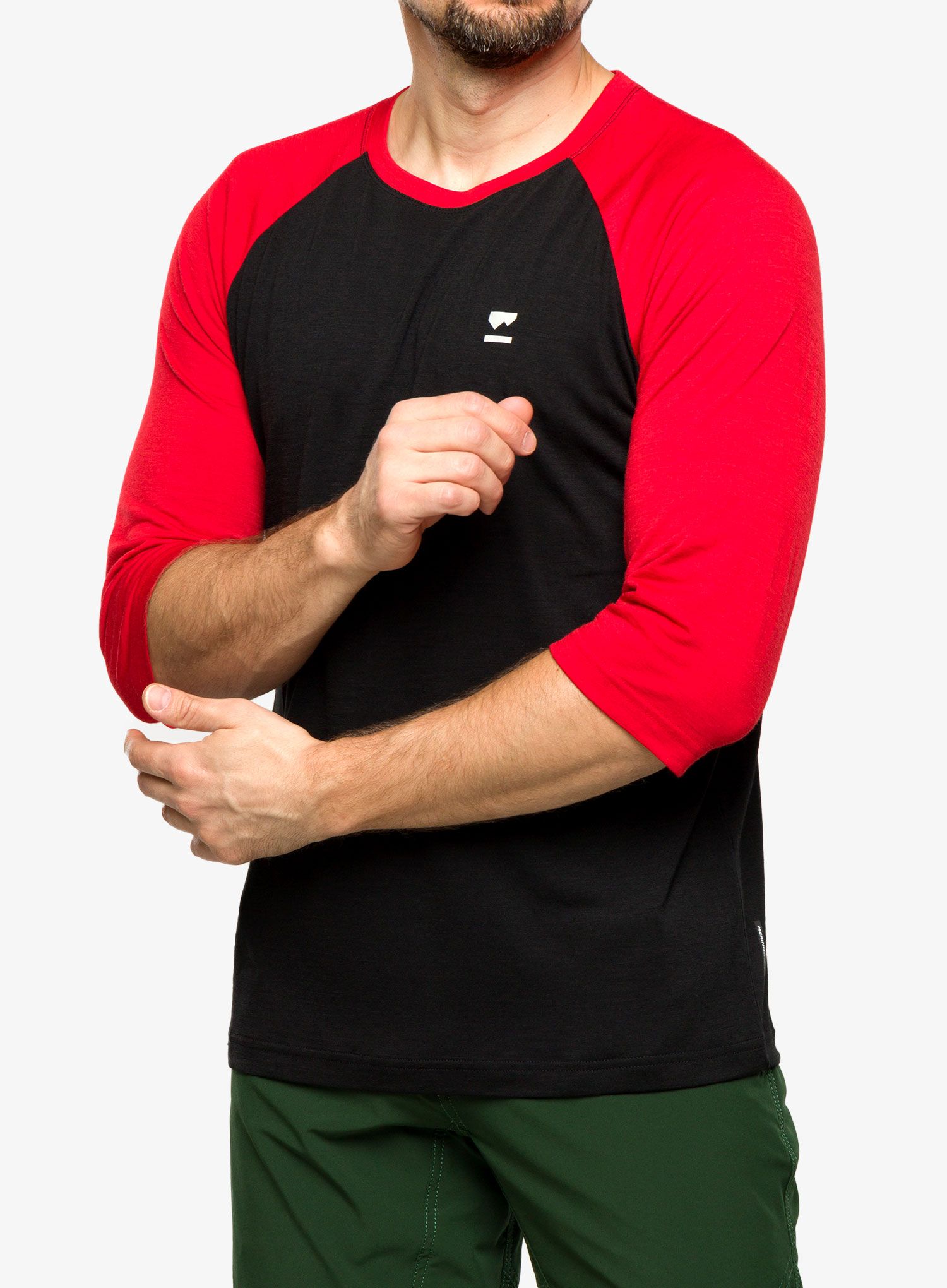 Kolesarska majica Mons Royale Tarn Merino Shift Raglan 3/4 - retro red/black