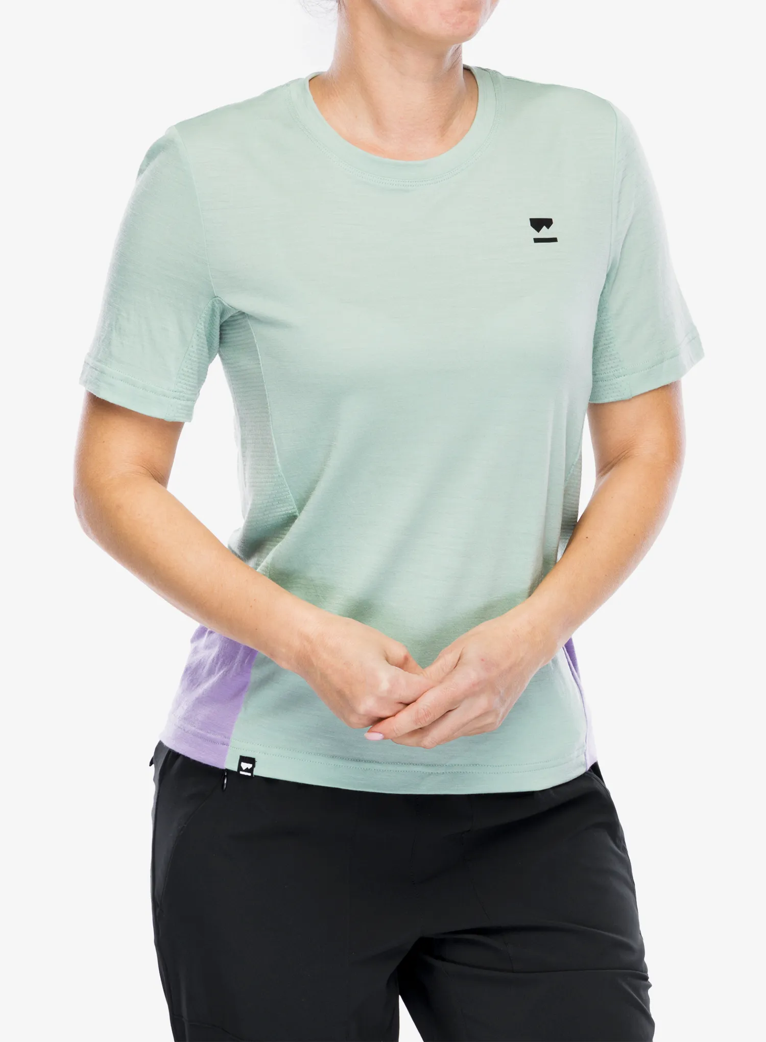 Ženska kolesarska majica Mons Royale Tarn Merino Shift Tee - glacier/lupin