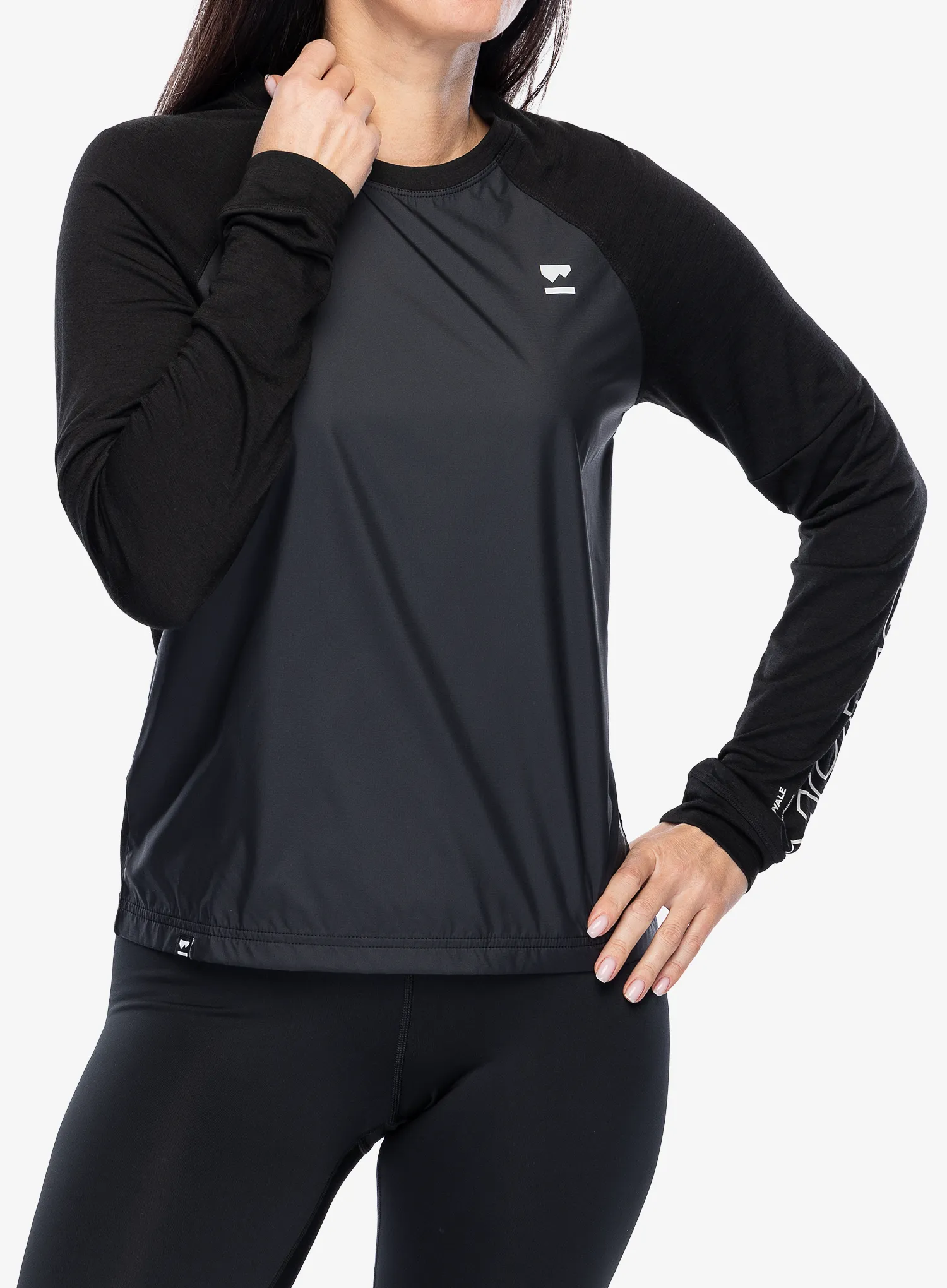 Ženska jopica Mons Royale Tarn Merino Shift Wind Jersey - black