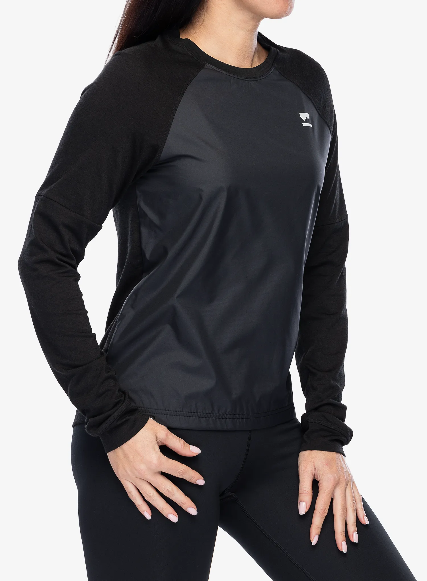 Ženska jopica Mons Royale Tarn Merino Shift Wind Jersey - black
