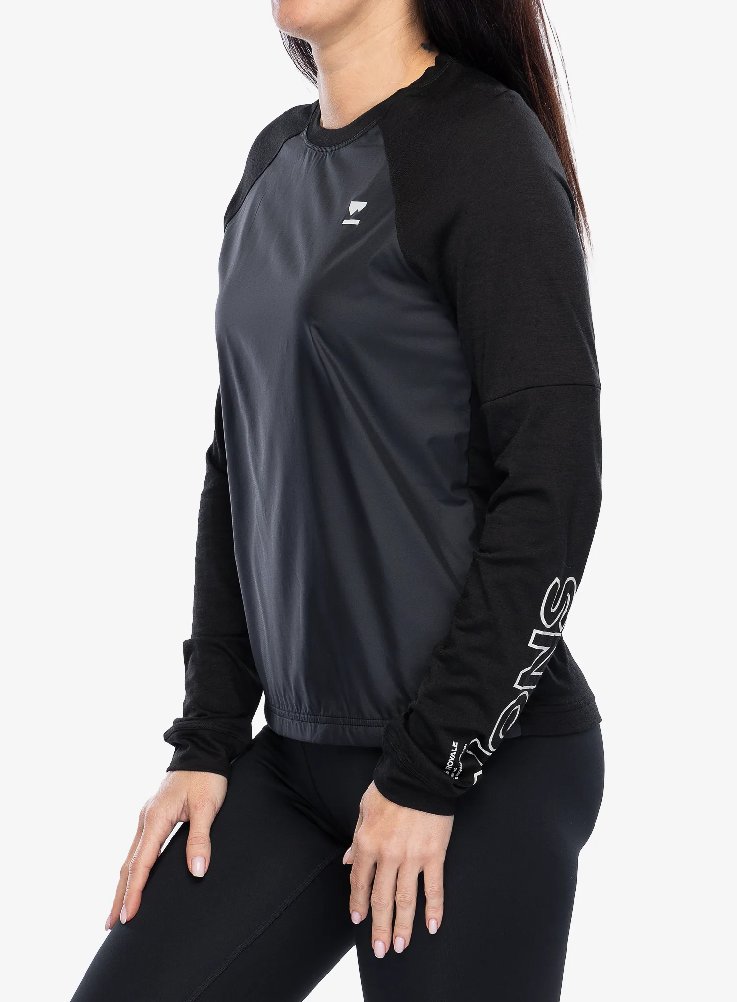 Ženska jopica Mons Royale Tarn Merino Shift Wind Jersey - black