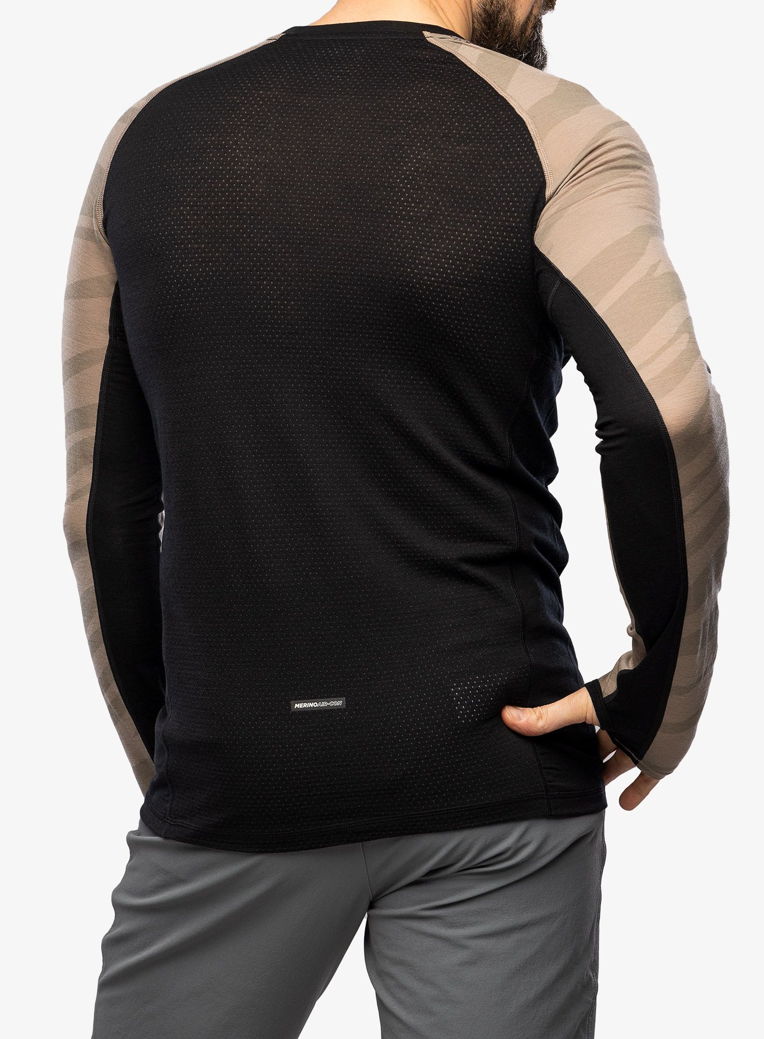 Termo flis jopa Mons Royale Temple Tech LS - black/undercover camo