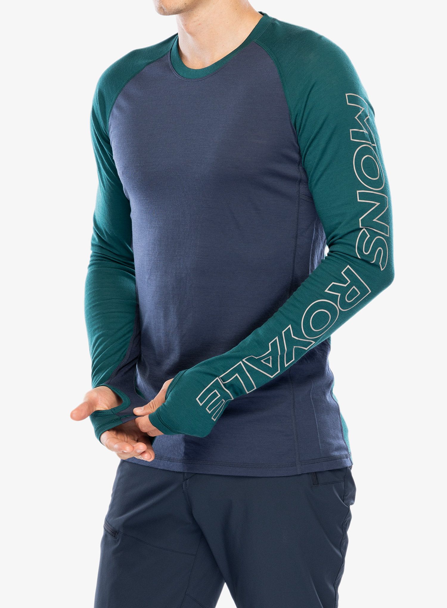 Termo flis jopa Mons Royale Temple Tech LS - evergreen/midnight