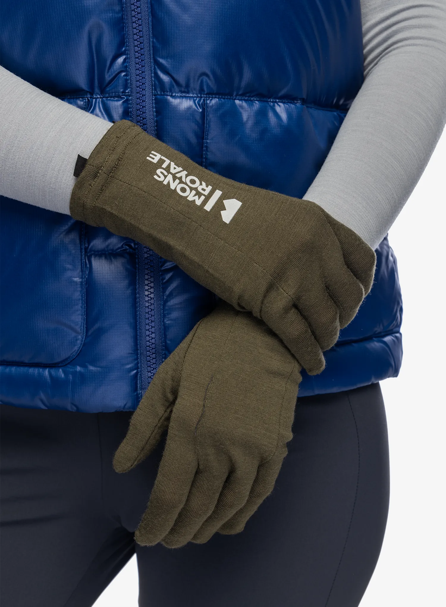 Rokavice Mons Royale Volta Merino Glove Liner - dark olive