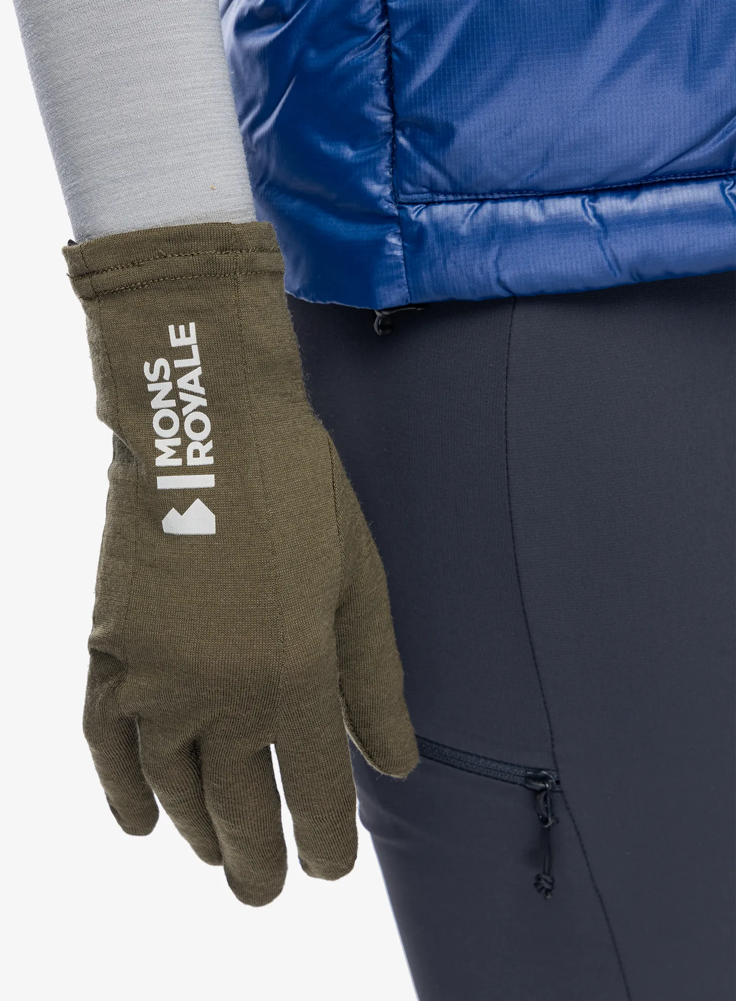 Rokavice Mons Royale Volta Merino Glove Liner - dark olive