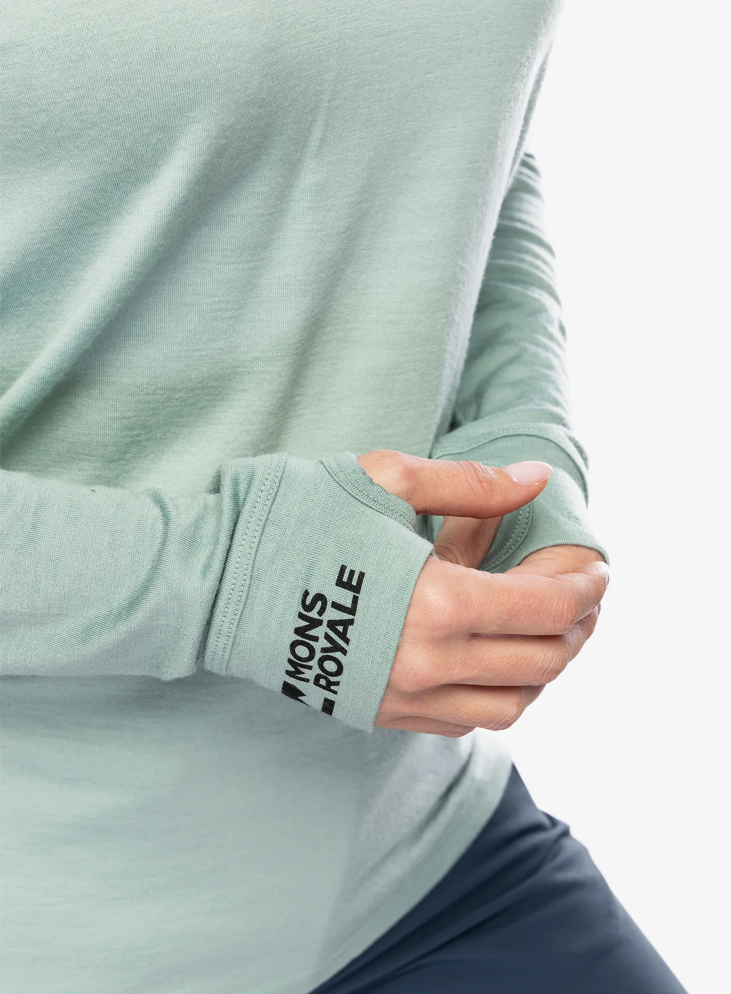 Ženski longsleeve Mons Royale Yotei BF LS - glacier/dew