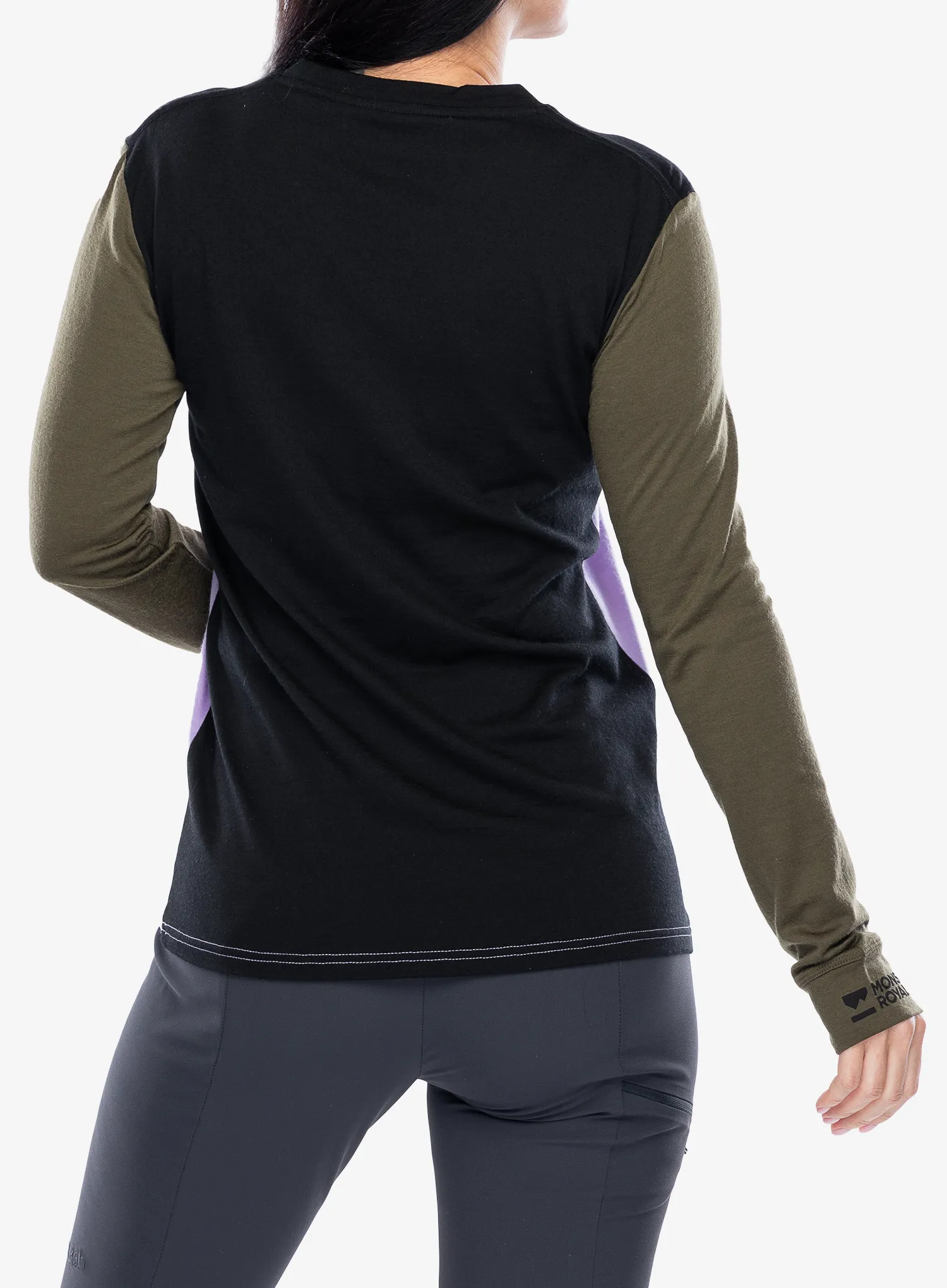 Ženski longsleeve Mons Royale Yotei BF LS - lupin/dark olive/black