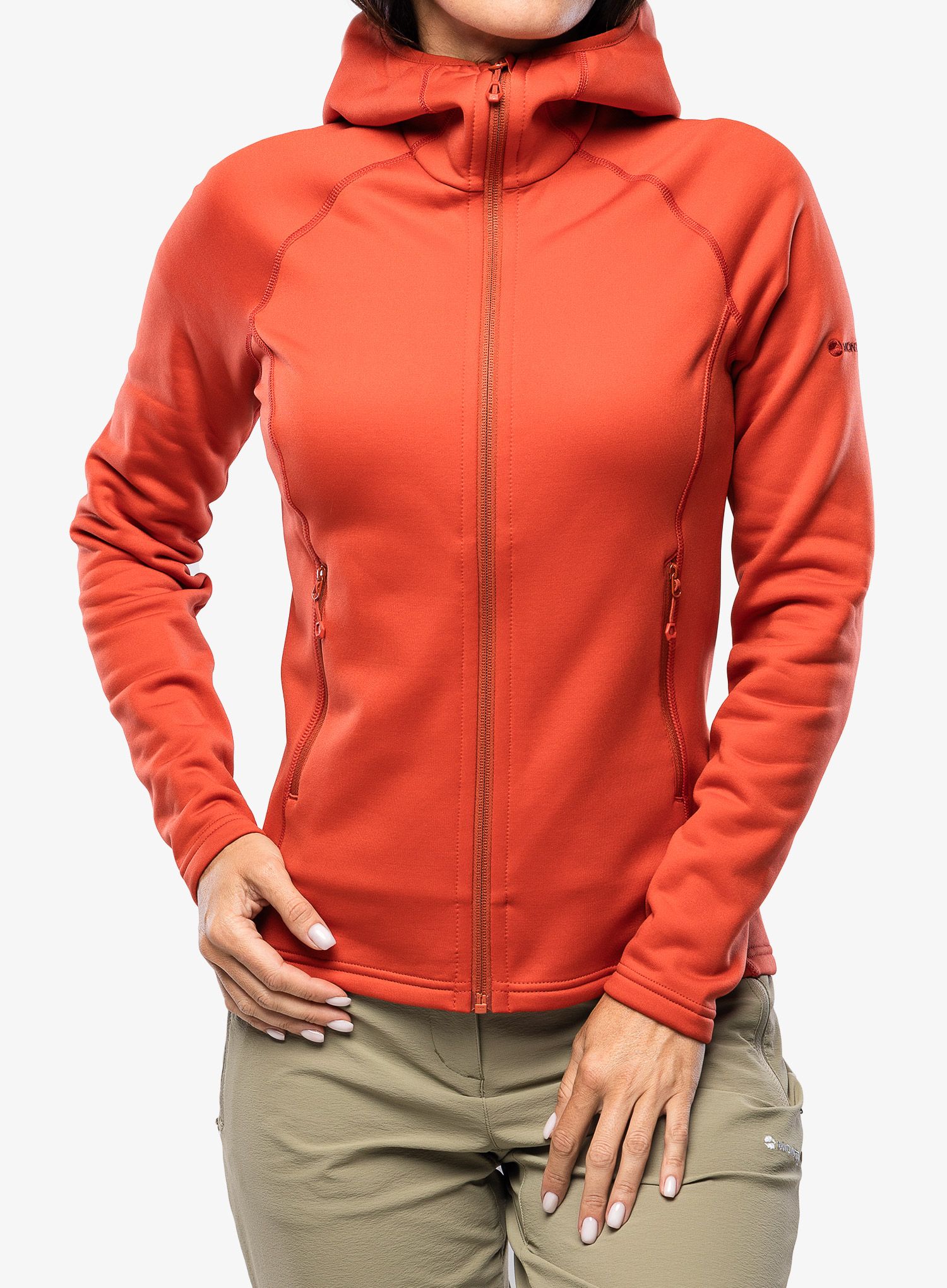 Ženska jopa s kapuco Montane Fury Hoodie - saffron red