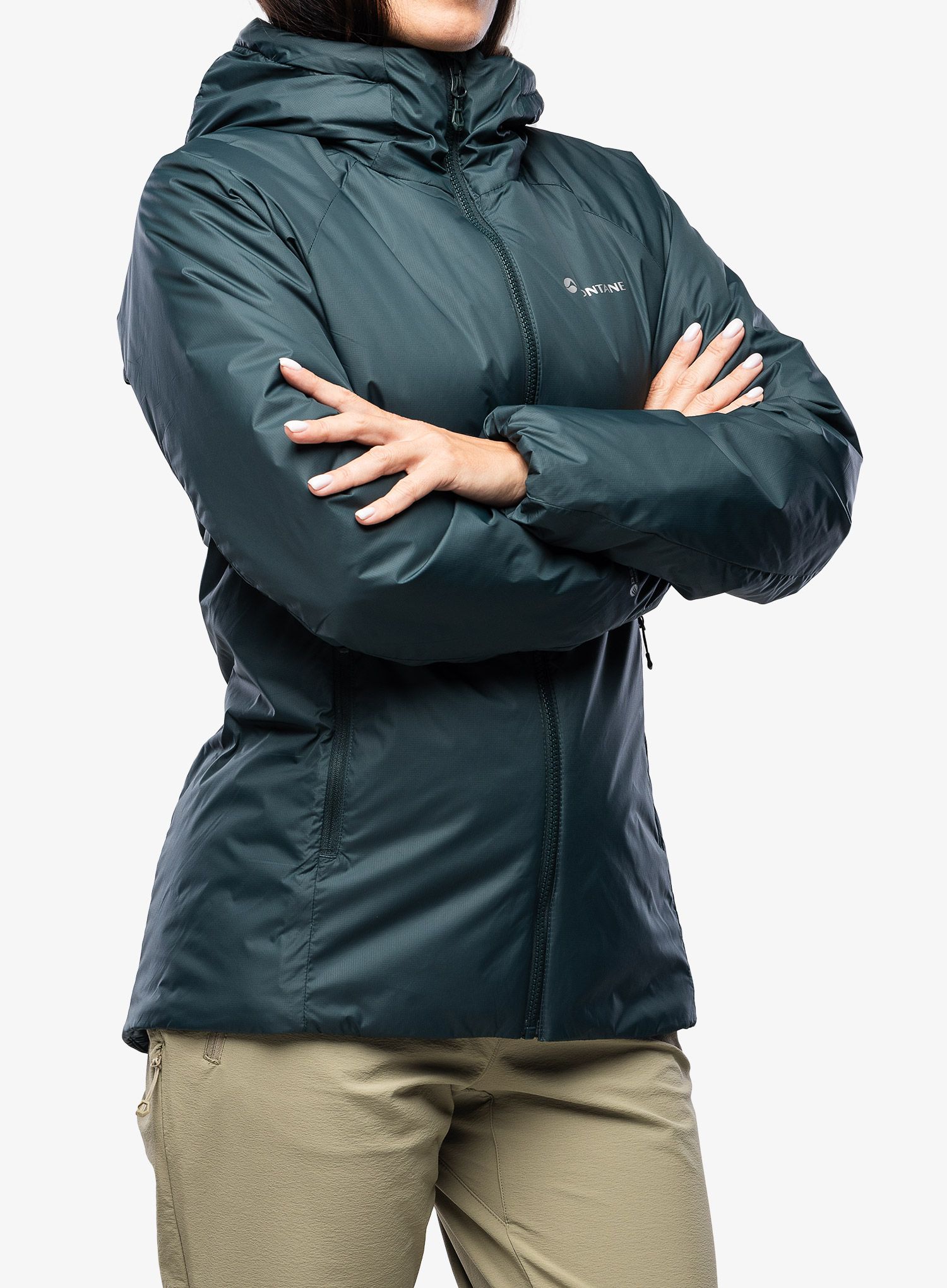 Ženska sintetična jakna Montane Respond Hoodie - deep forest