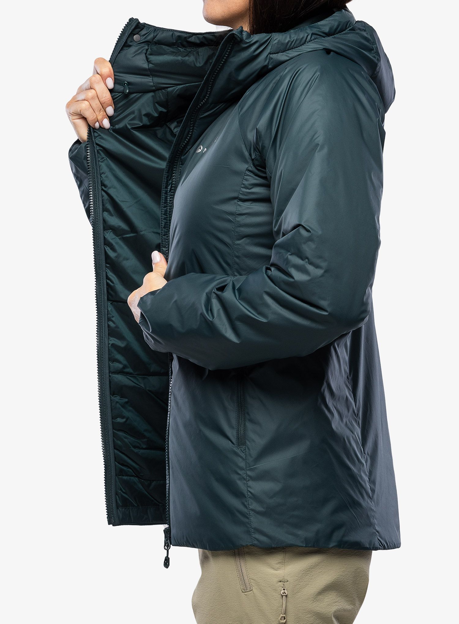 Ženska sintetična jakna Montane Respond Hoodie - deep forest