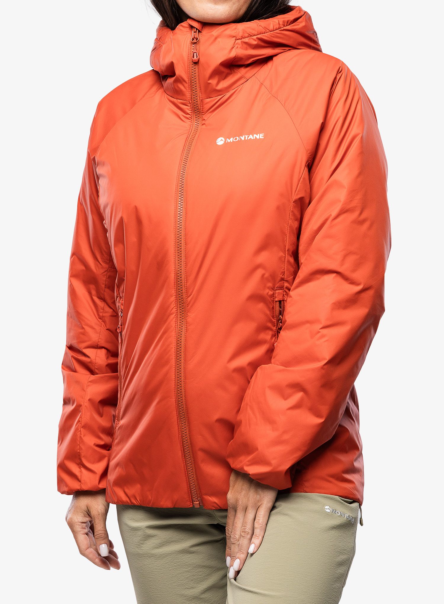 Ženska sintetična jakna Montane Respond Hoodie - saffron red