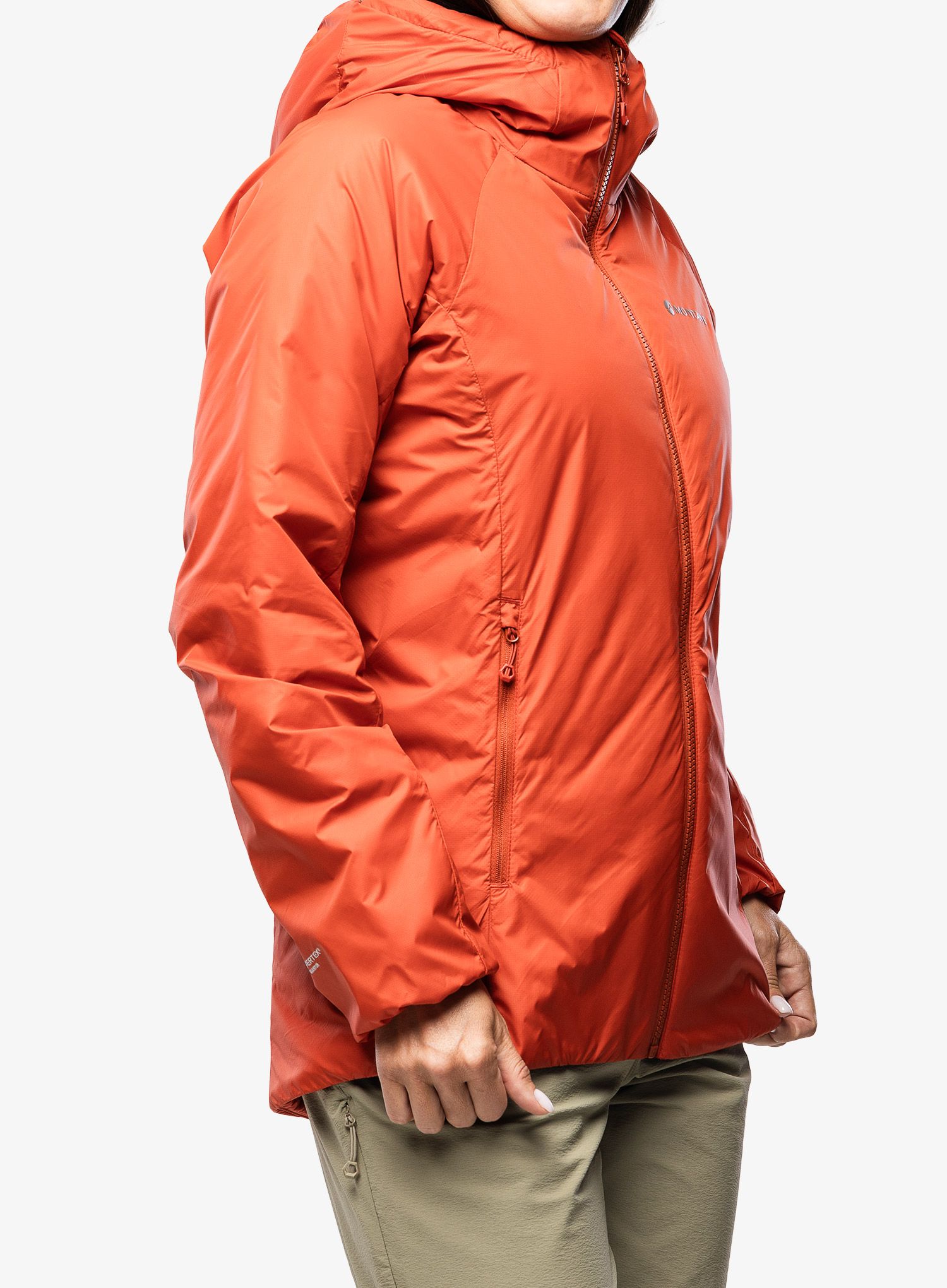 Ženska sintetična jakna Montane Respond Hoodie - saffron red