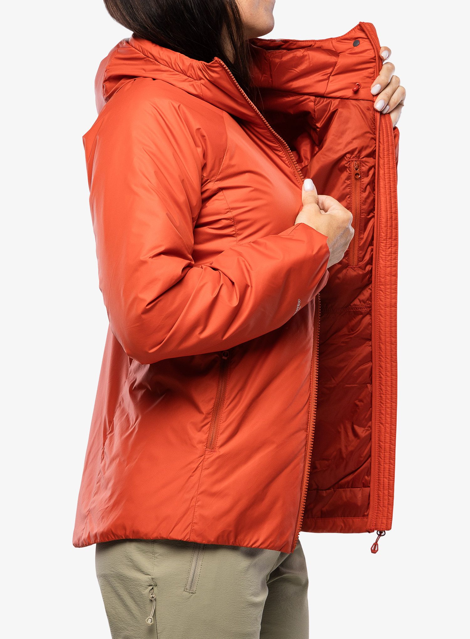 Ženska sintetična jakna Montane Respond Hoodie - saffron red