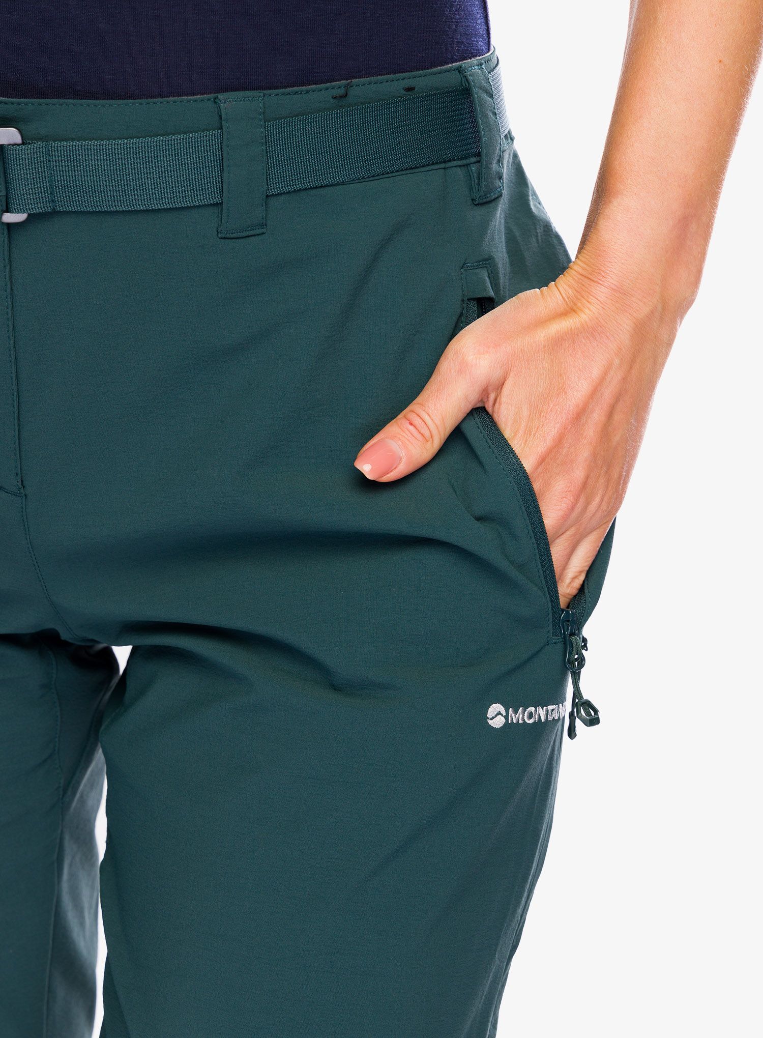 Ženske pohodniške hlače Montane Terra Stretch Pants - deep forest
