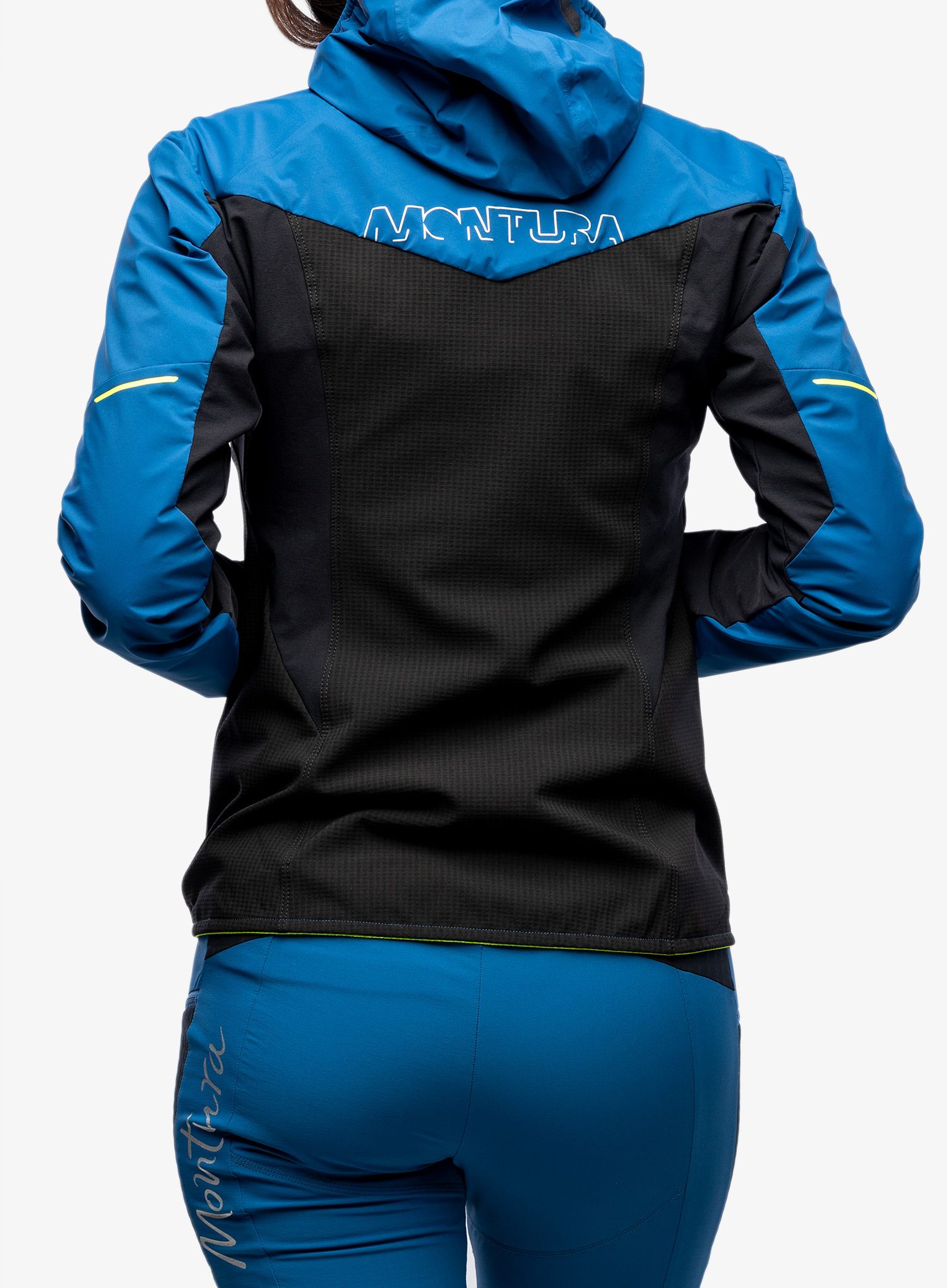 Ženska softshell jakna Montura Air Action Hybrid Jacket - deep blue/yellow fluo