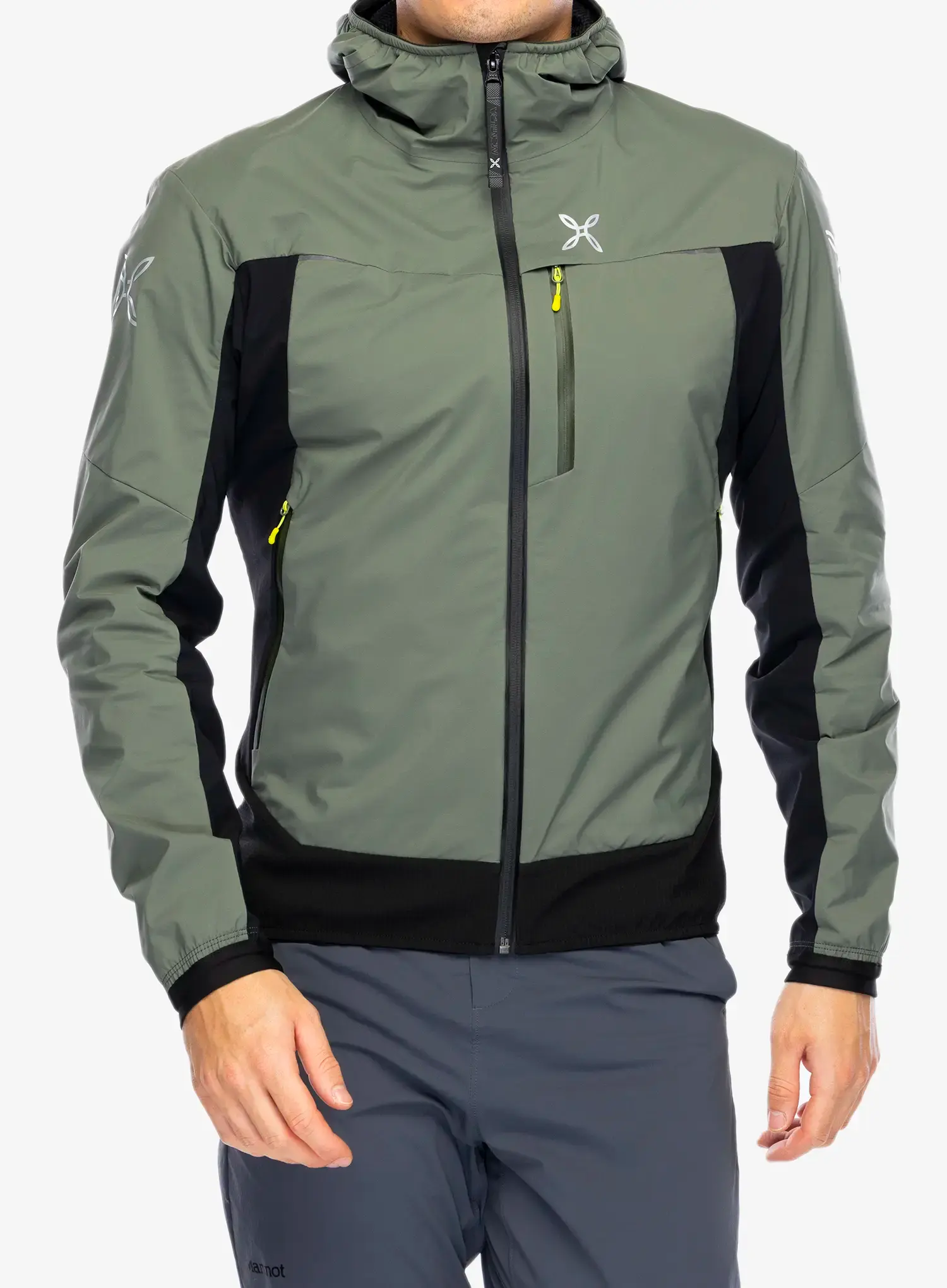 Softshell jakna Montura Air Action Hybrid Jacket - sage green/lime green