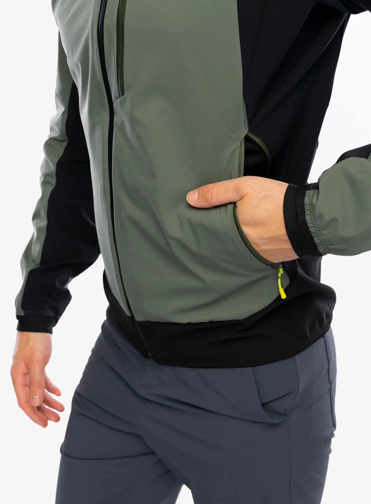 Softshell jakna Montura Air Action Hybrid Jacket - sage green/lime green