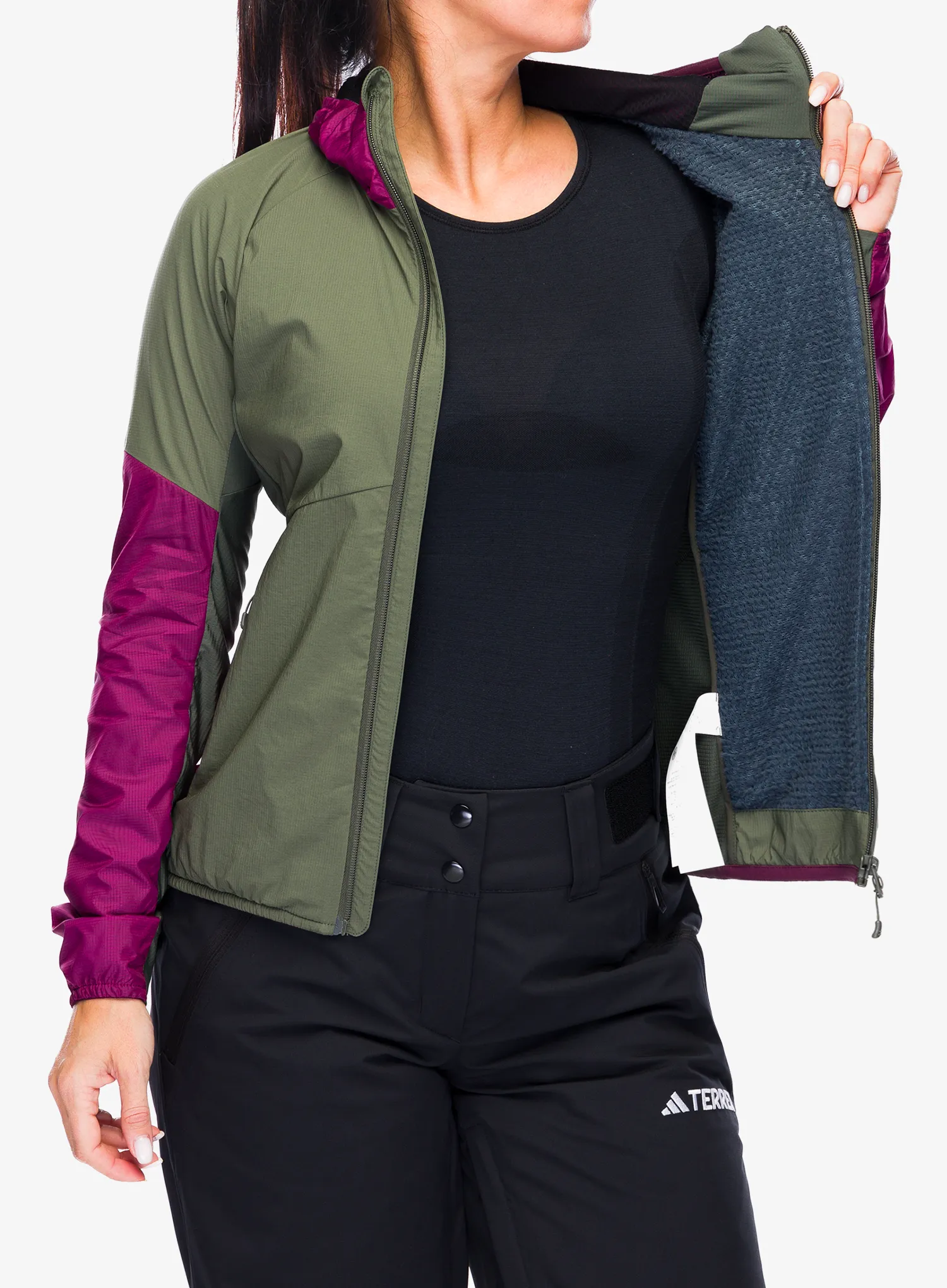 Ženska nepremočljiva jakna Montura Alpha Evo Jacket - sage green/wine red
